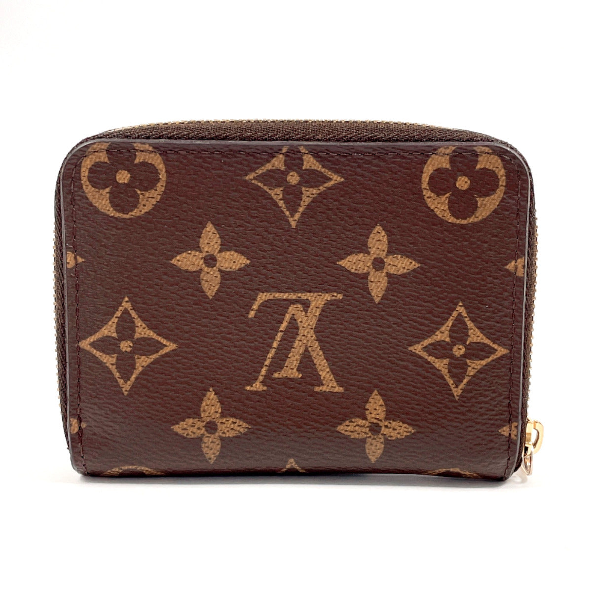 LOUIS VUITTON Coin case M60067 Monogram canvas Brown Zippy coin purse unisex Used