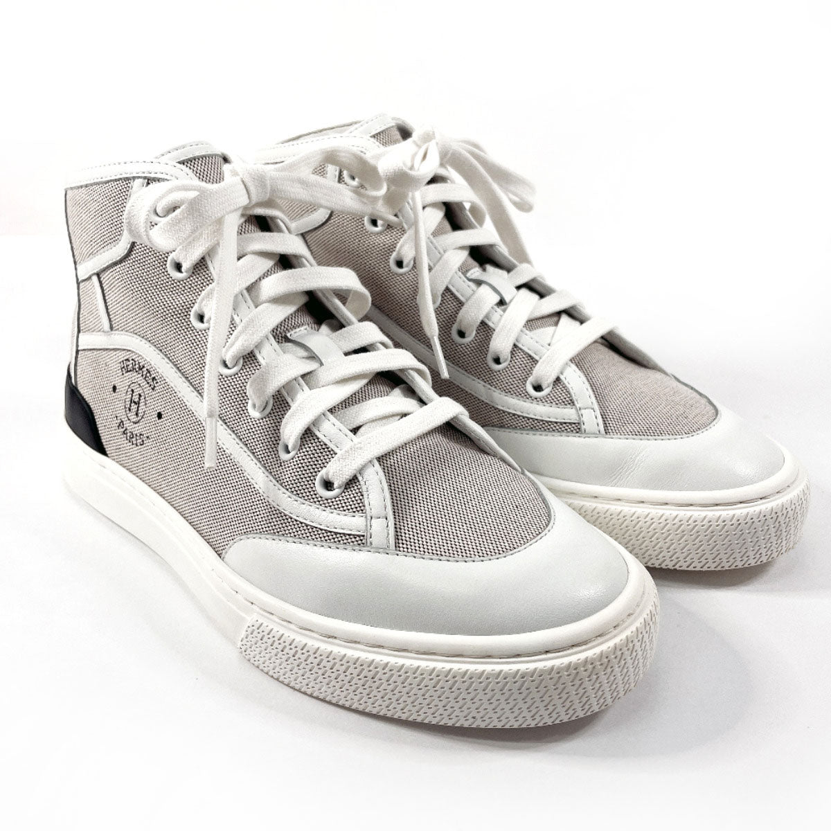 HERMES sneakers H231028Z PN370 Canvas, Leather white Get Up 37