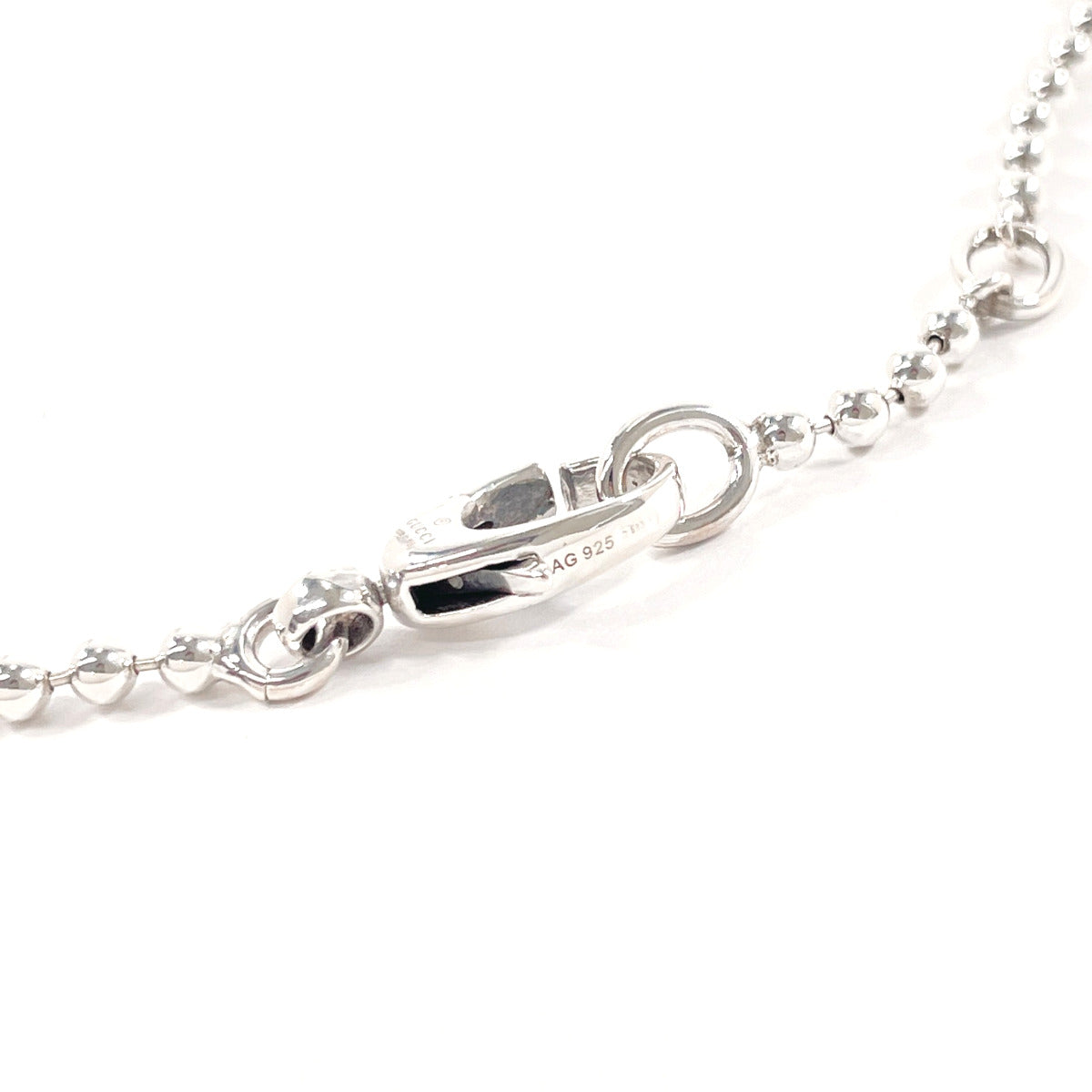 GUCCI Necklace Silver925 Silver Ball chain Interlocking G heart