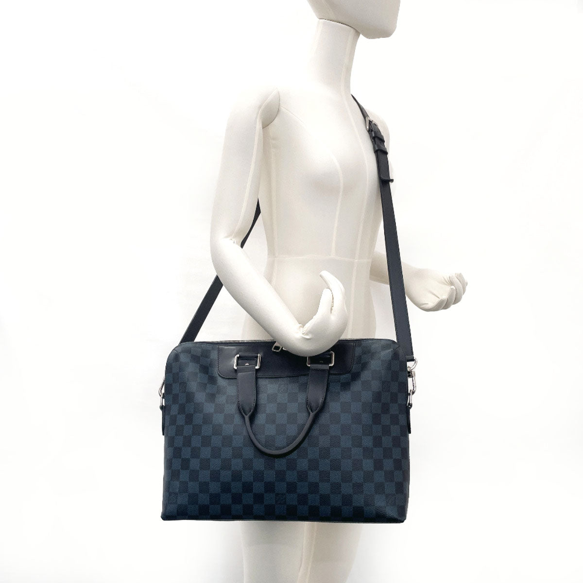 LOUIS VUITTON Business bag N42241 Damier Cobalt black 2WAY Porto Documents Jules mens Used