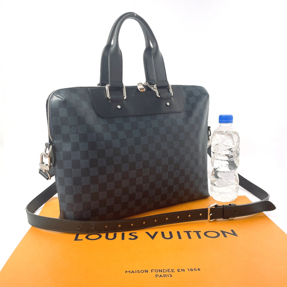 LOUIS VUITTON Business bag N42241 Damier Cobalt black 2WAY Porto Documents Jules mens Used