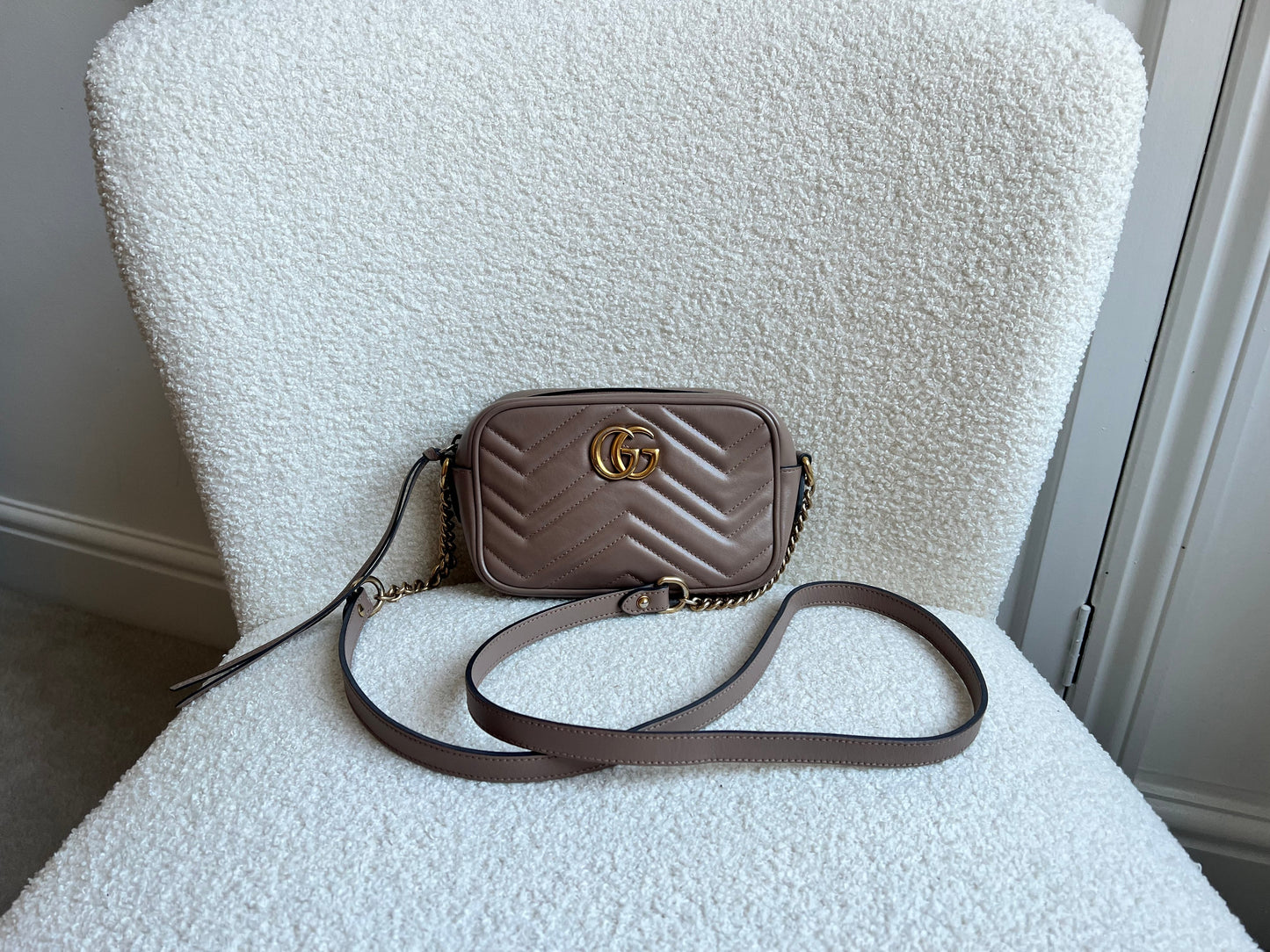 Gucci GG Dusty Pink Marmont Mini Shoulder Bag (RRP £1,360)