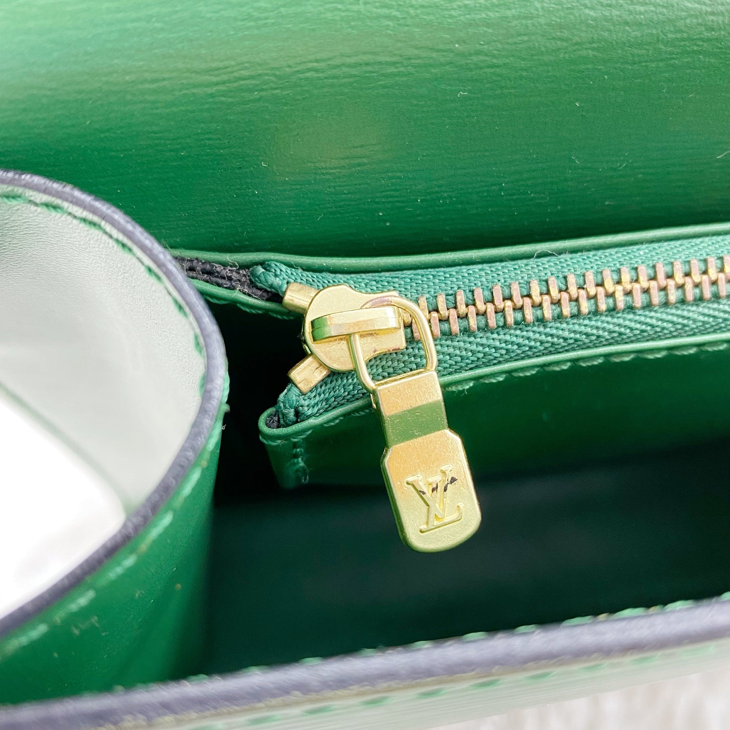 Louis Vuitton Green Leather Marlesherbes Bag