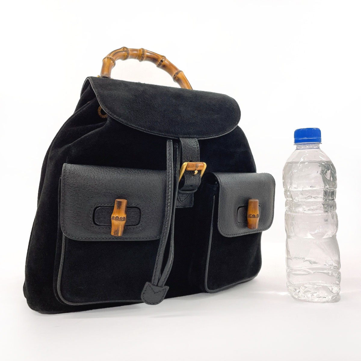 GUCCI Backpack 003・1998 Suede, Leather black Bamboo