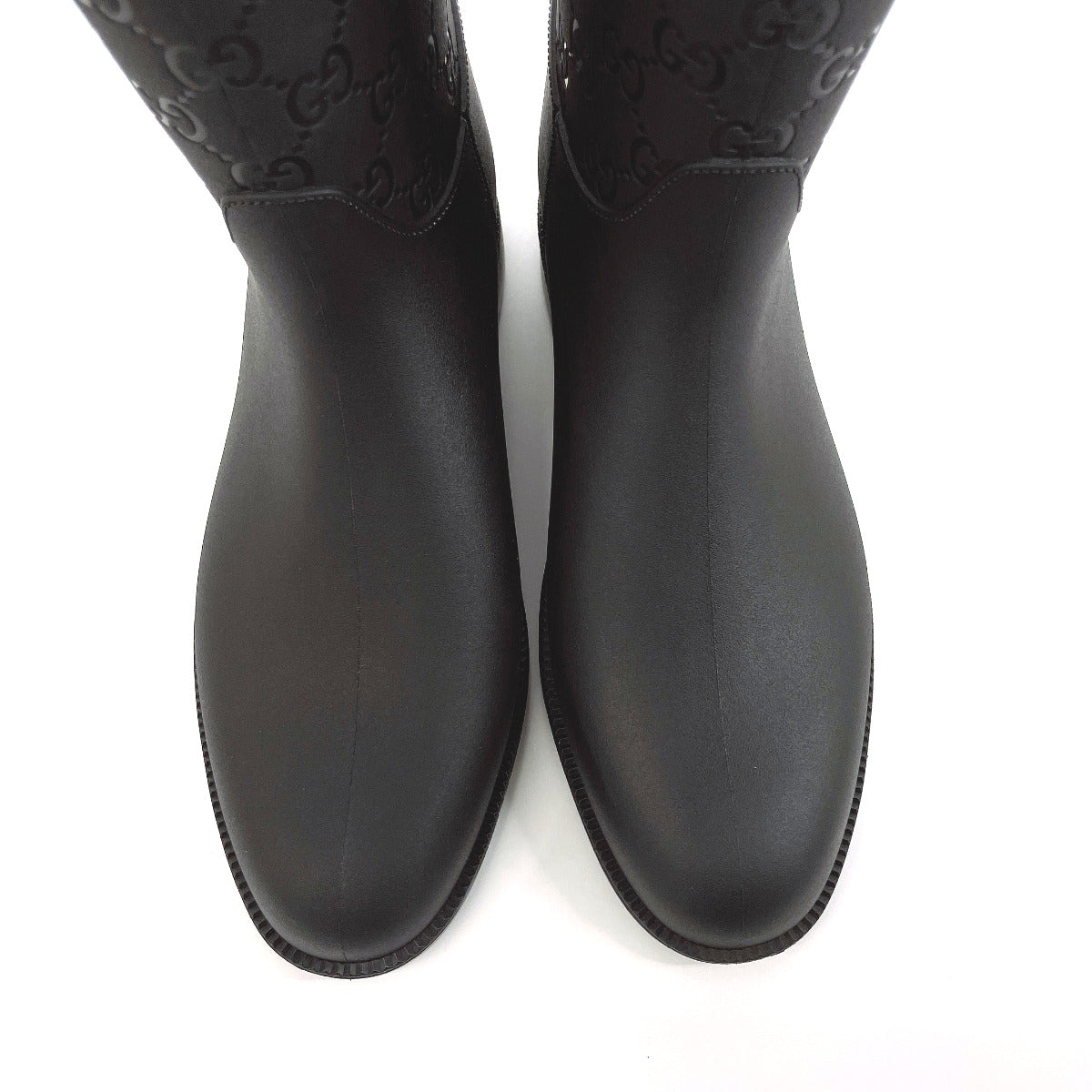 GUCCI Rain shoes rubber black GG rain boots 36