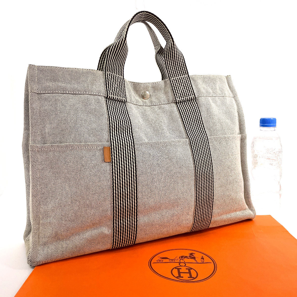 HERMES Tote Bag Tower ash gray New Fool Toe MM