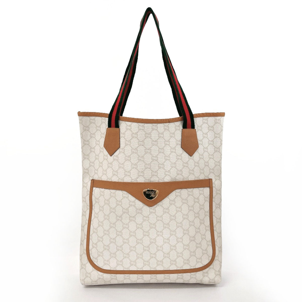 GUCCI Tote Bag GG plus white Sherry line Old Gucci
