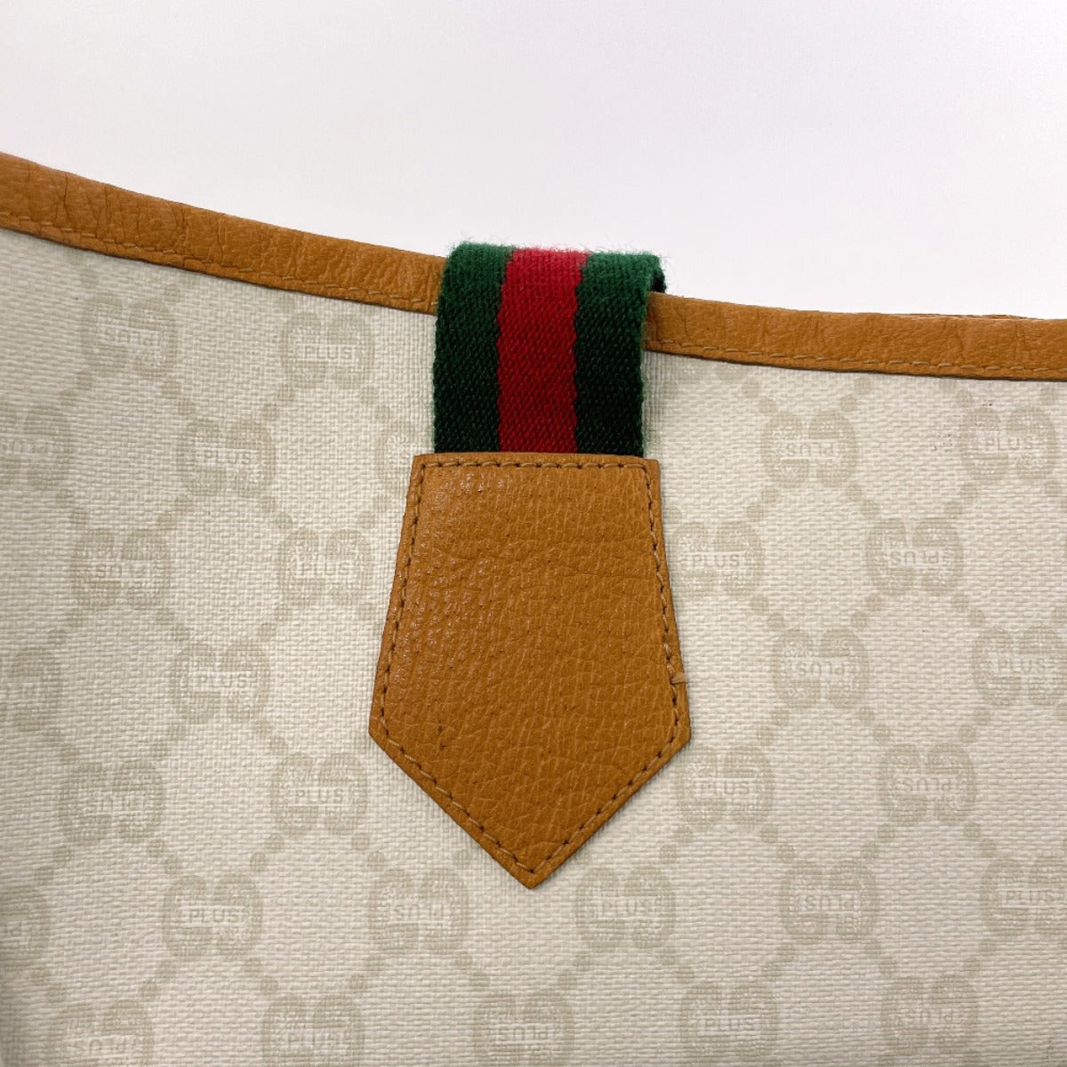 GUCCI Tote Bag GG plus white Sherry line Old Gucci