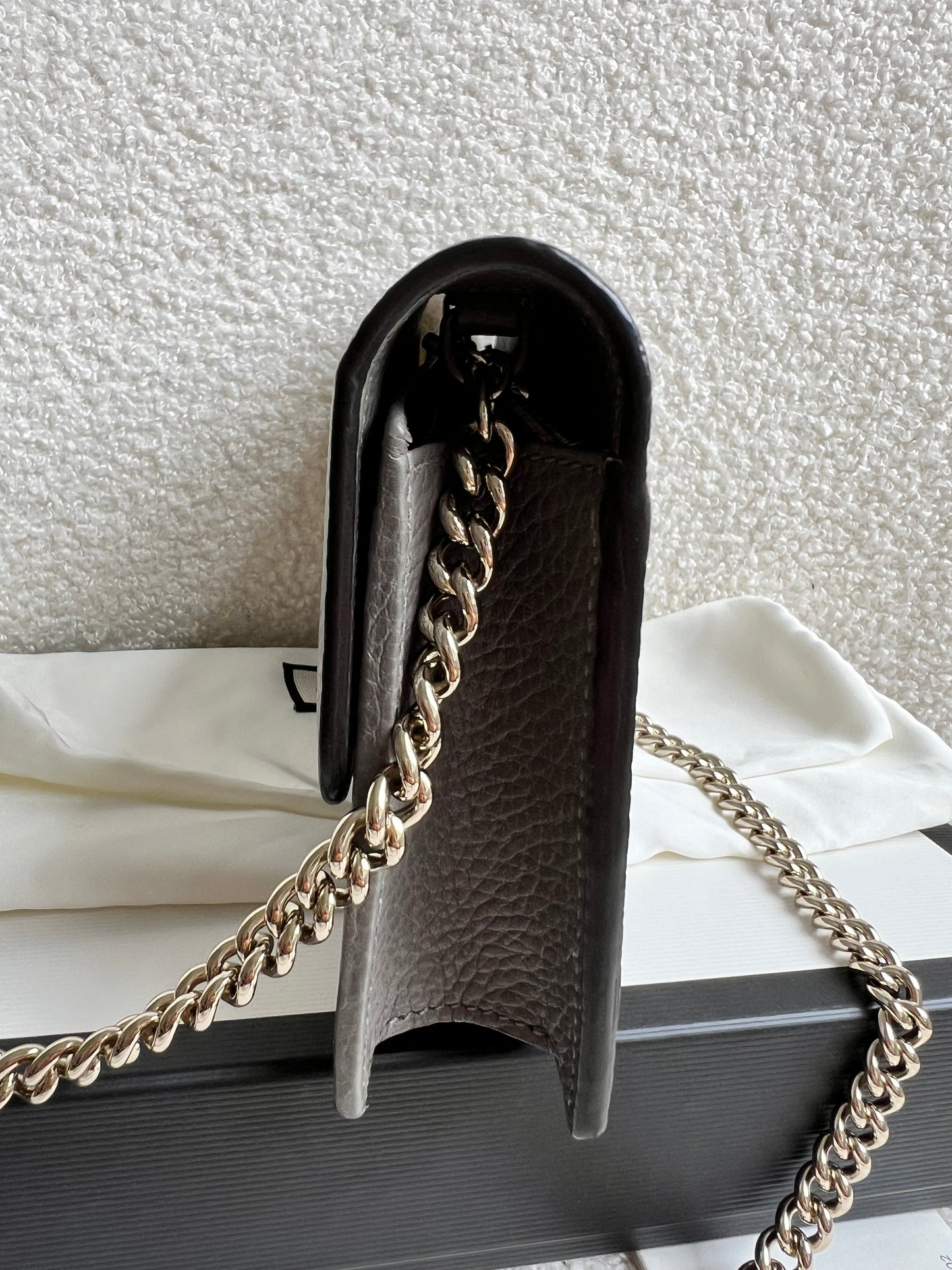 Gucci Dollar Grey Interlocking Chain Wallet