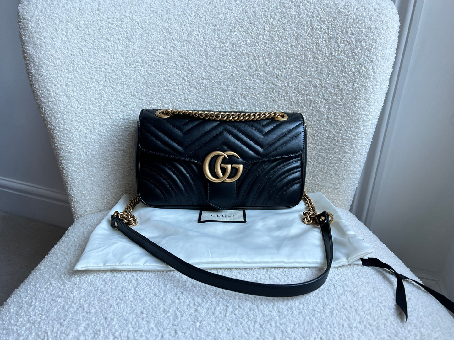 Gucci GG Black Marmont Small Shoulder Bag (RRP £2070)