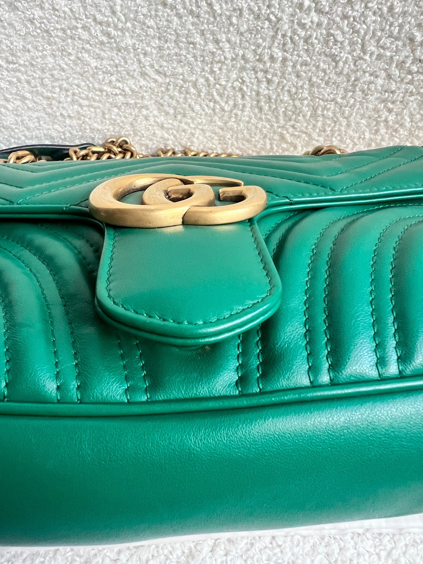 Gucci GG Green Marmont Small Shoulder Bag (RRP £2070)