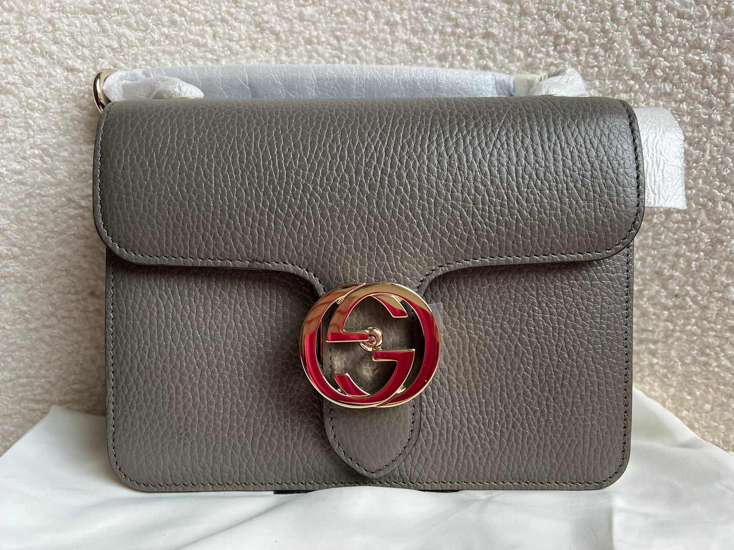 Gucci Interlocking GG Grey Small Shoulder Bag