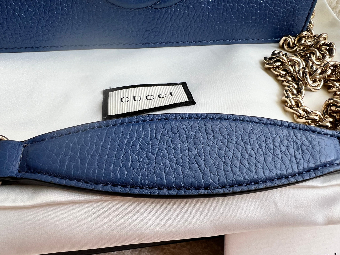 Gucci Blue Soho Chain Wallet