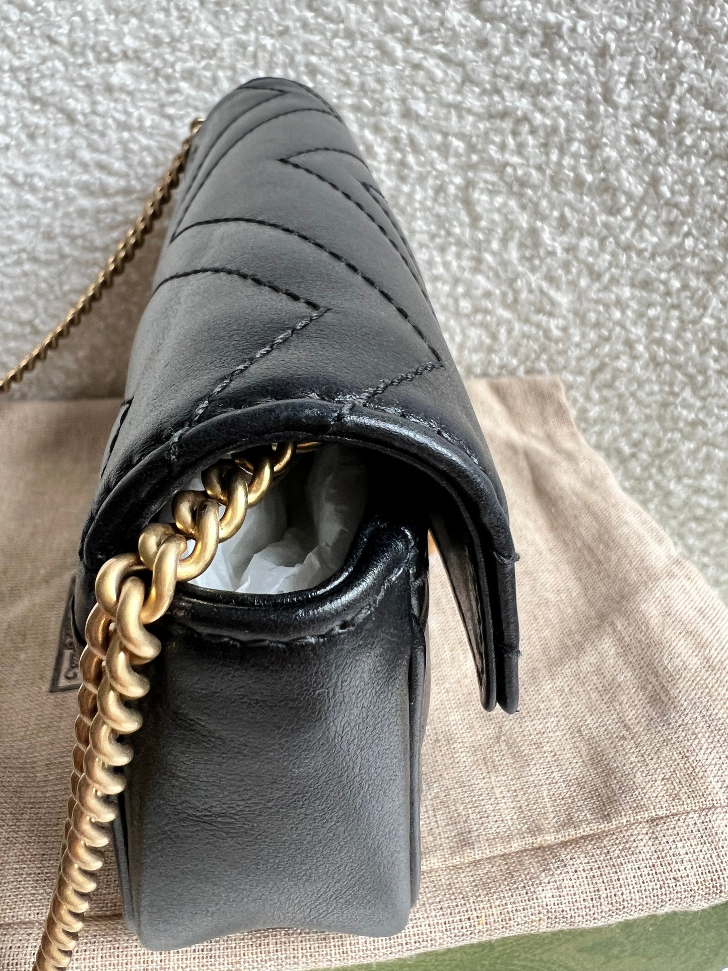 Gucci GG Black Marmont Super Mini Shoulder Bag (RRP £985)