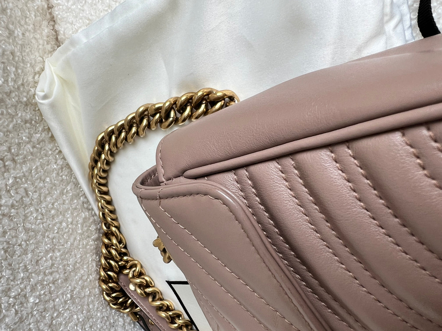 Gucci GG Dusty Pink Marmont Small Shoulder Bag (RRP £2070)