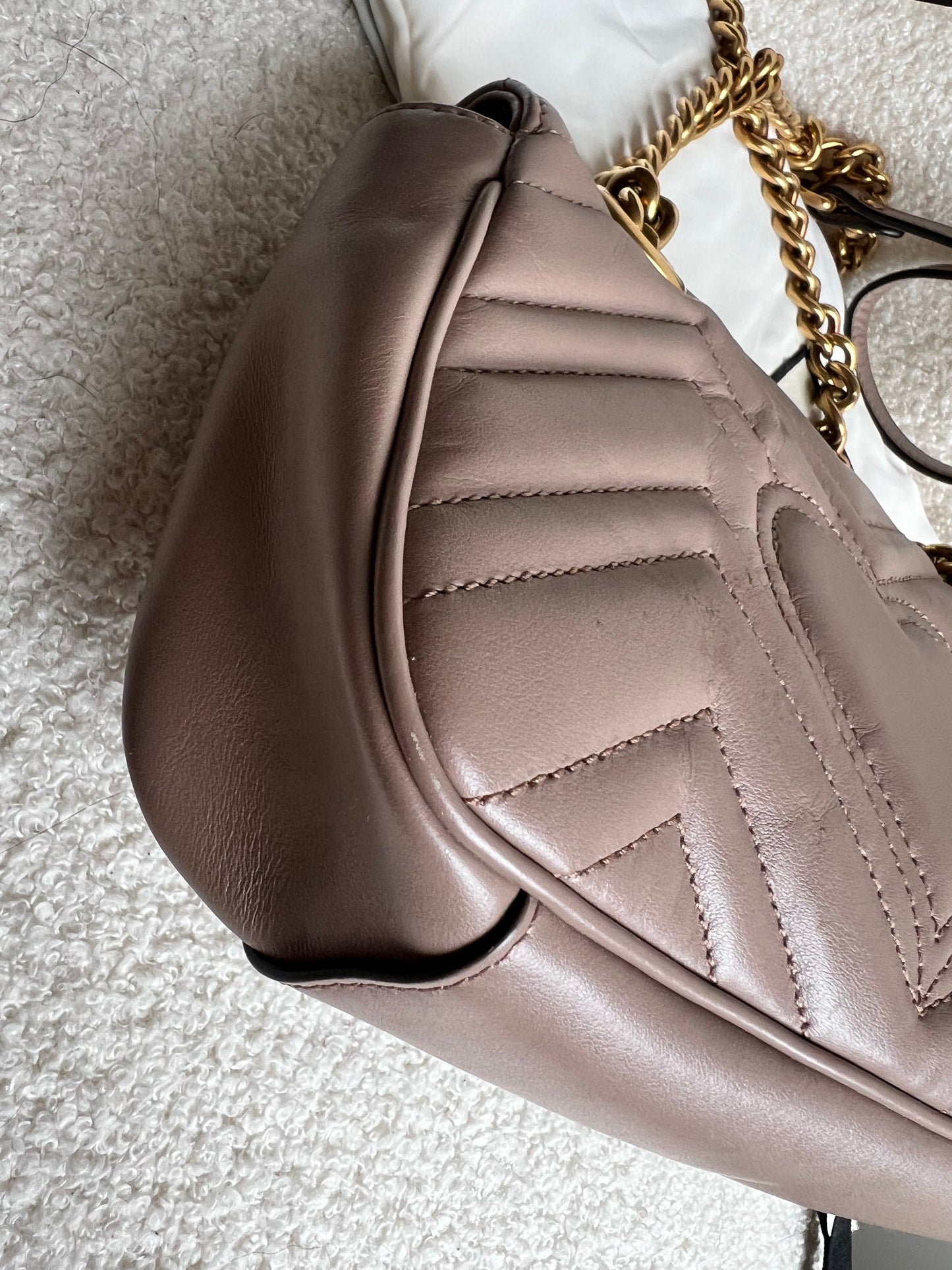 Gucci GG Dusty Pink Marmont Mini Shoulder Bag (RRP £1,890)