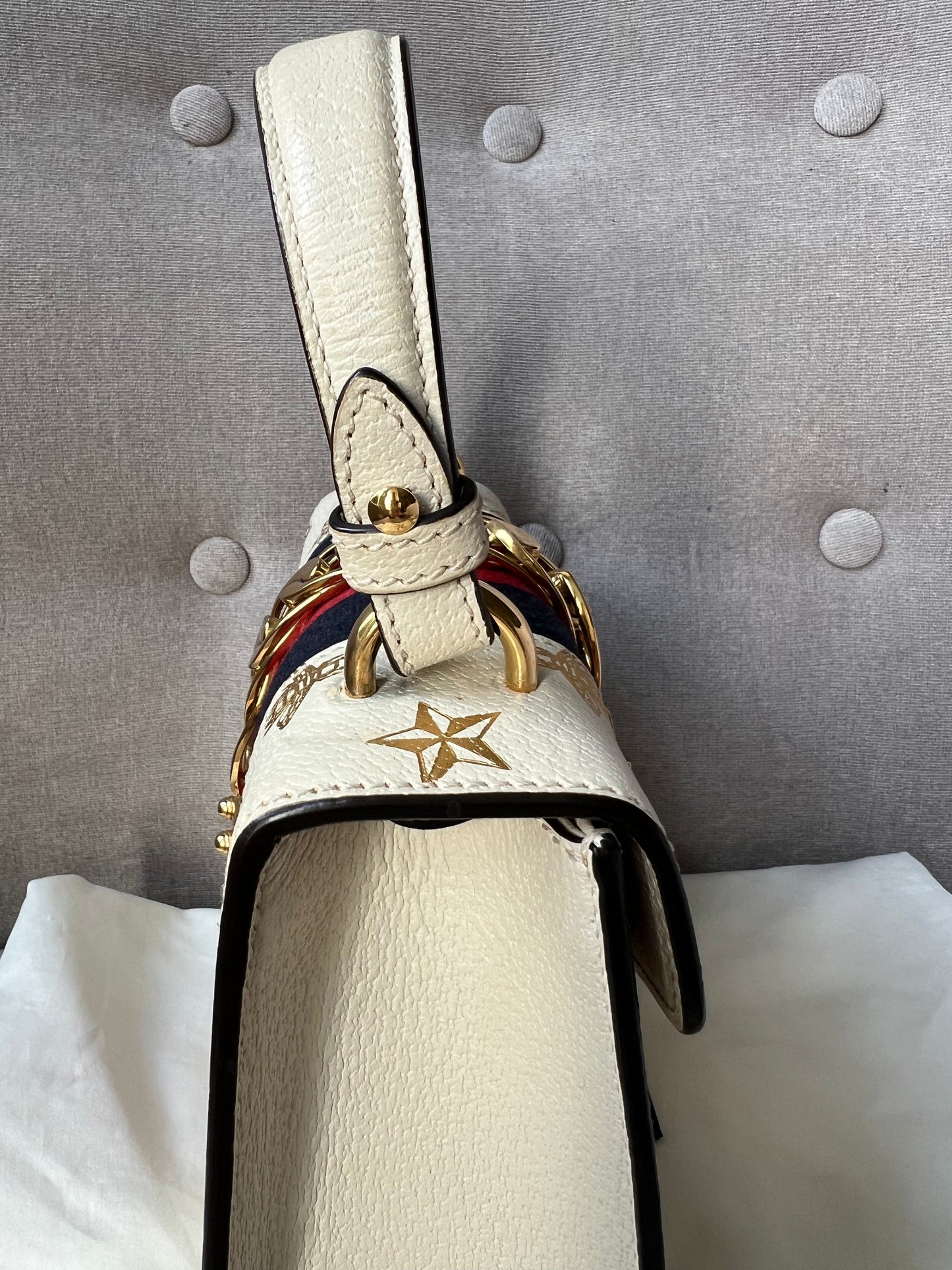 Gucci White Bee Star Sylvie Mini Bag (RRP £1,890)