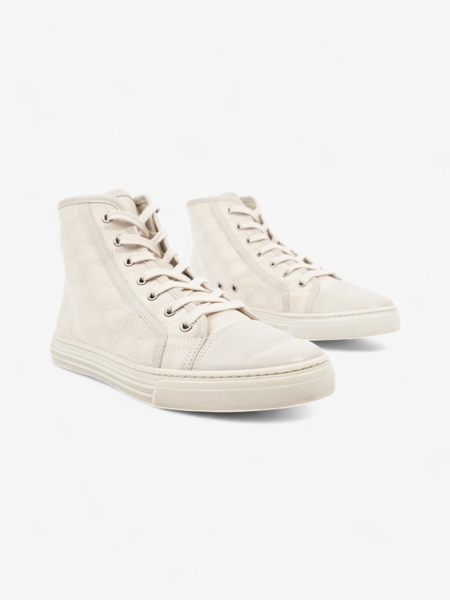 Gucci GG High-Top Sneakers Beige  Canvas EU 38.5 UK 5.5