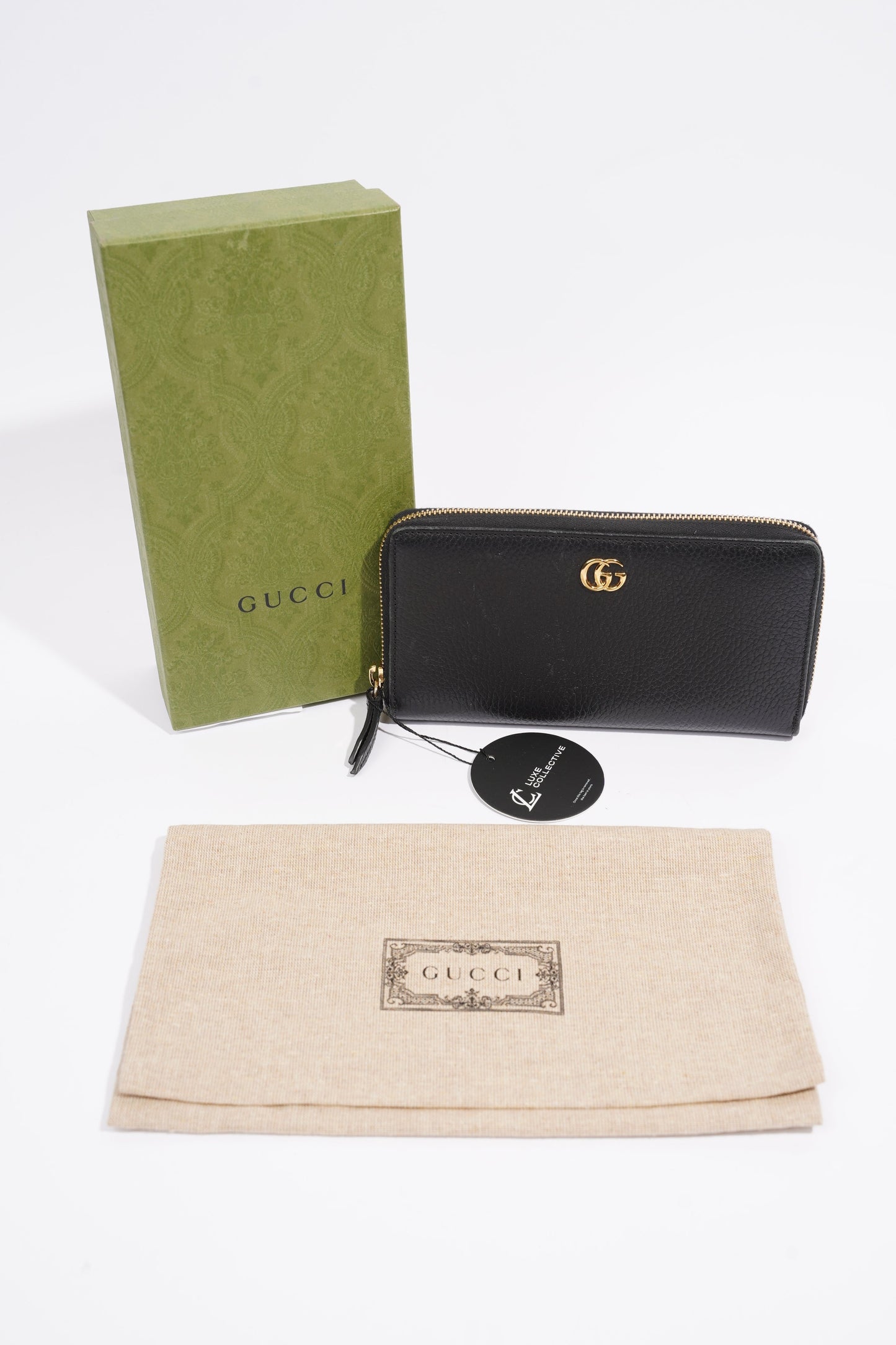 Gucci Zip Around Wallet Black Leather