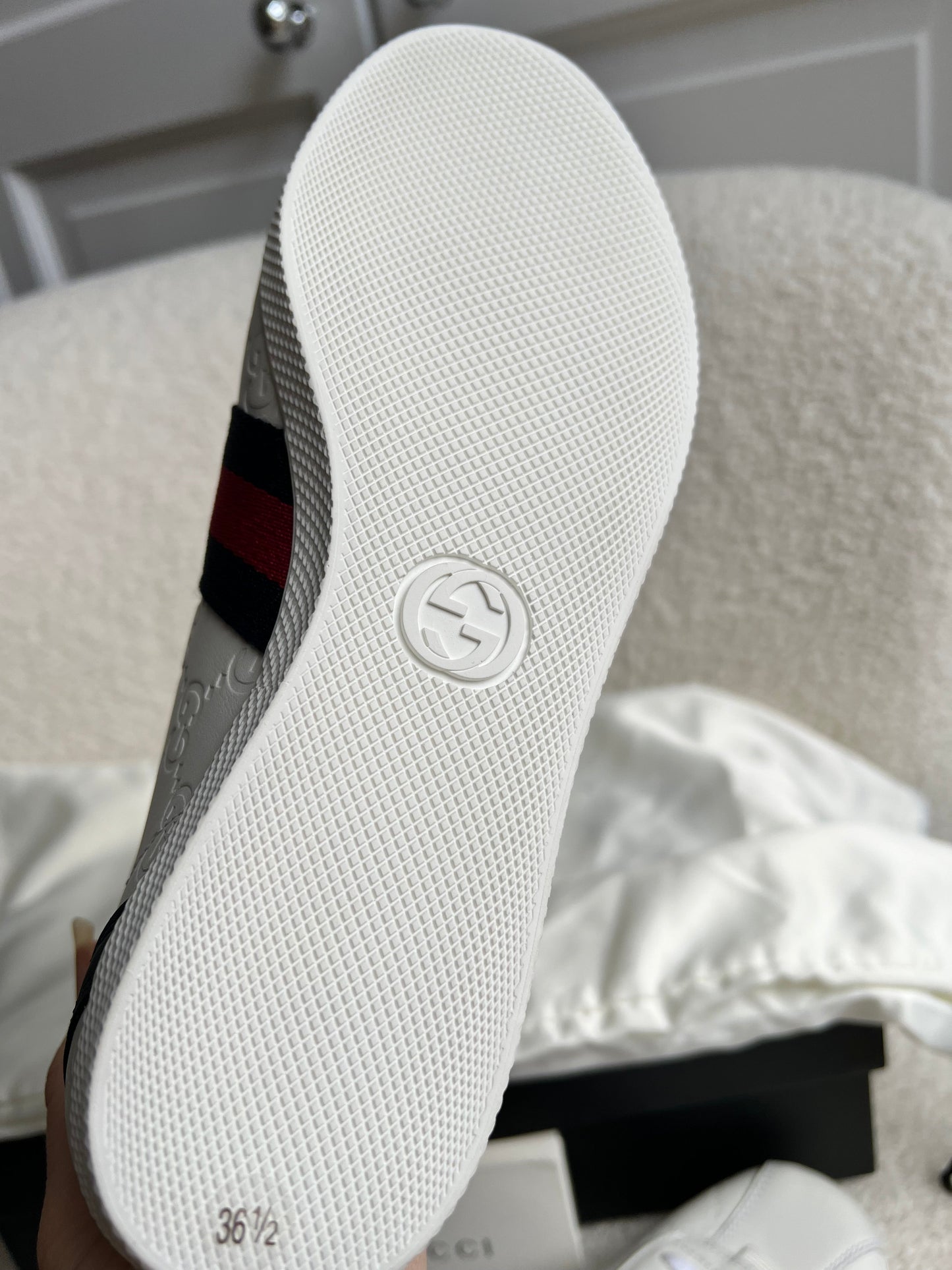 Gucci Ace Leather Sneakers size 4 36.5 (RRP £570)