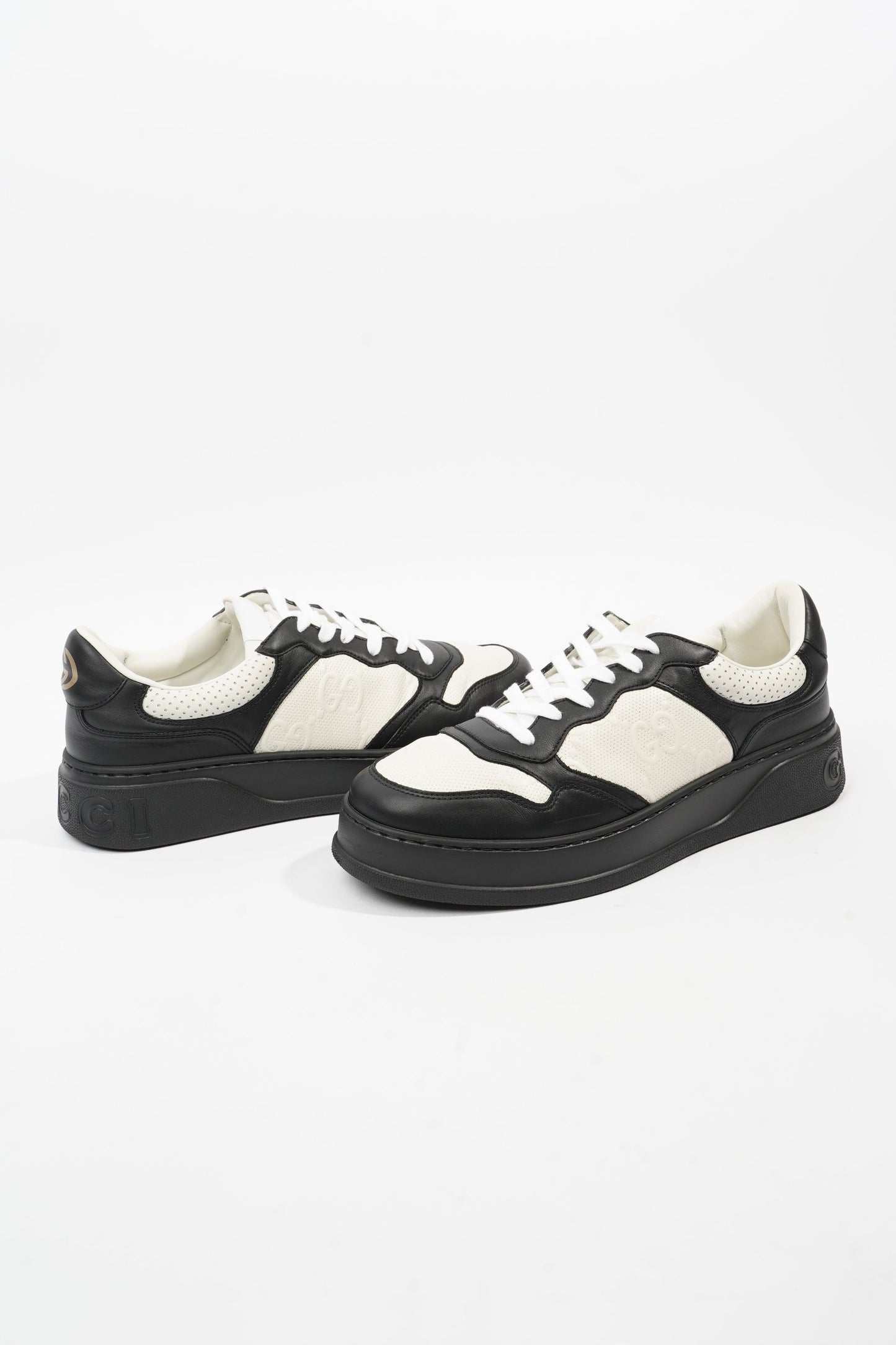Gucci GG Sneaker White / Black Leather EU 44 UK 10