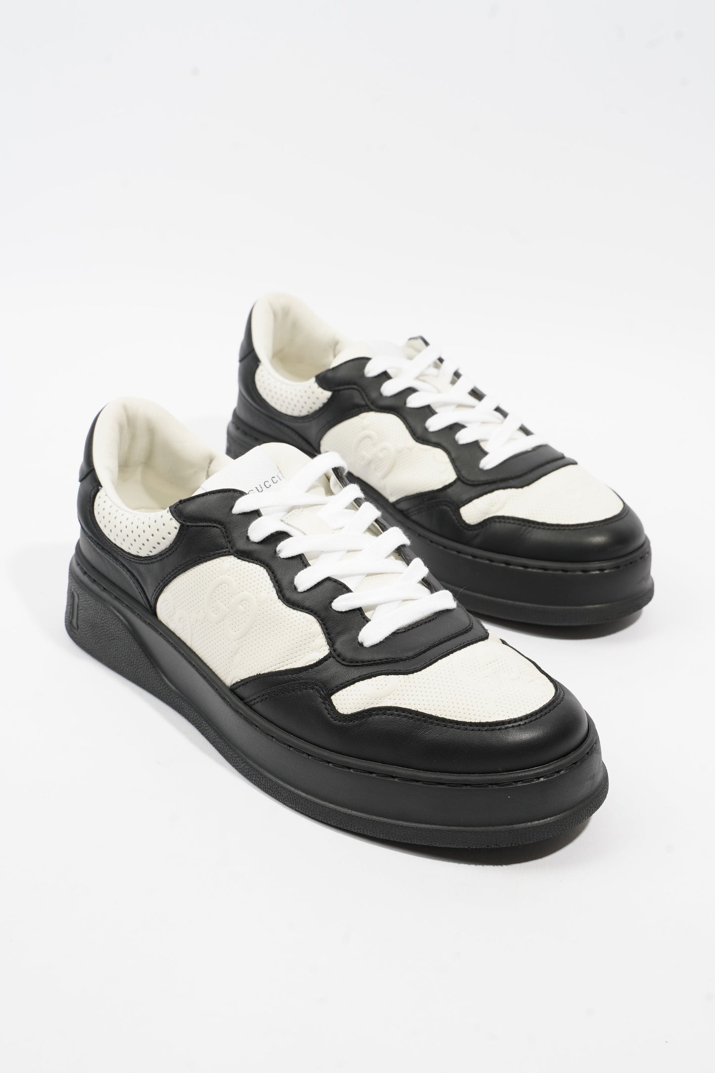 Gucci GG Sneaker White / Black Leather EU 44 UK 10
