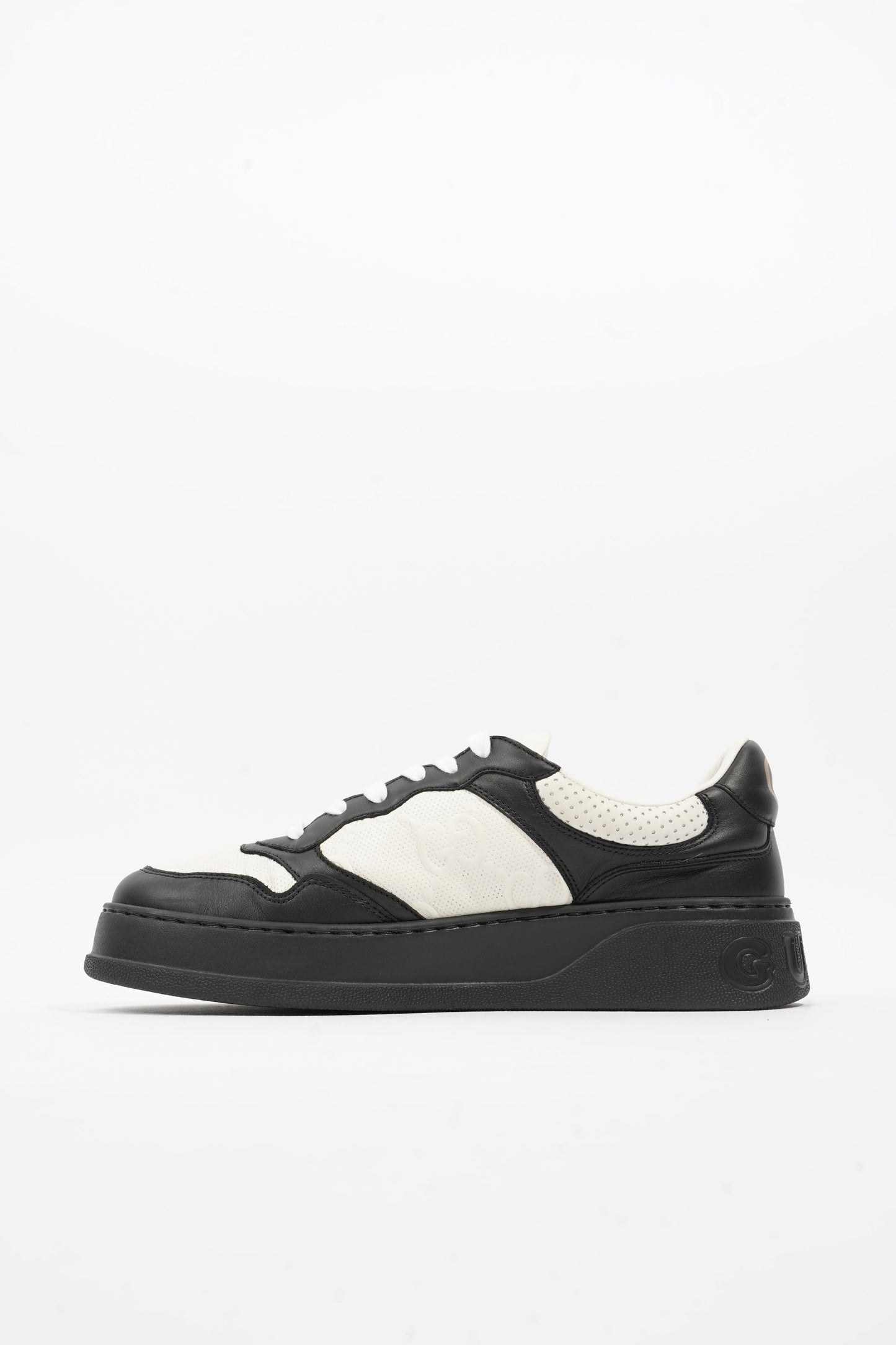 Gucci GG Sneaker White / Black Leather EU 44 UK 10
