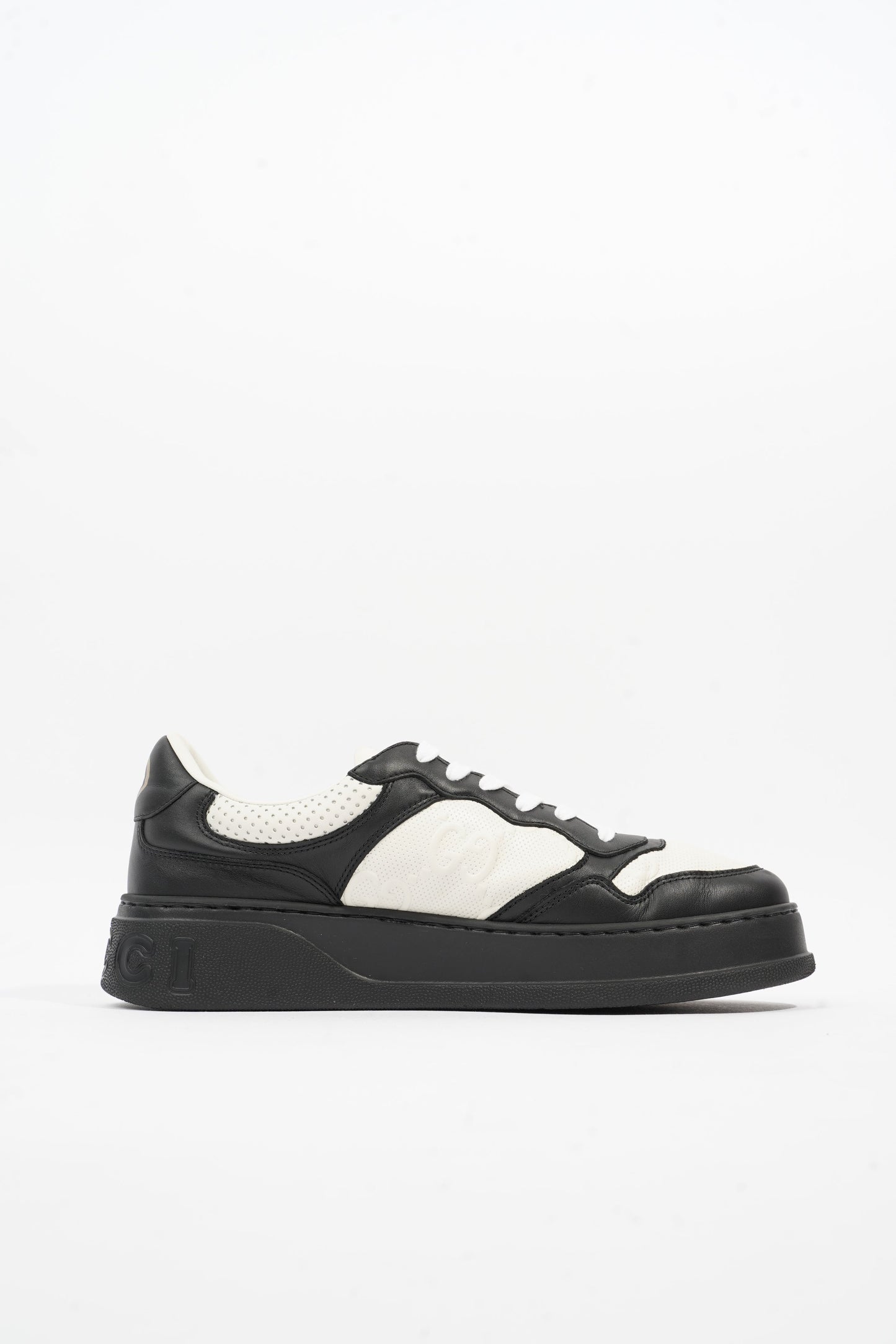 Gucci GG Sneaker White / Black Leather EU 44 UK 10