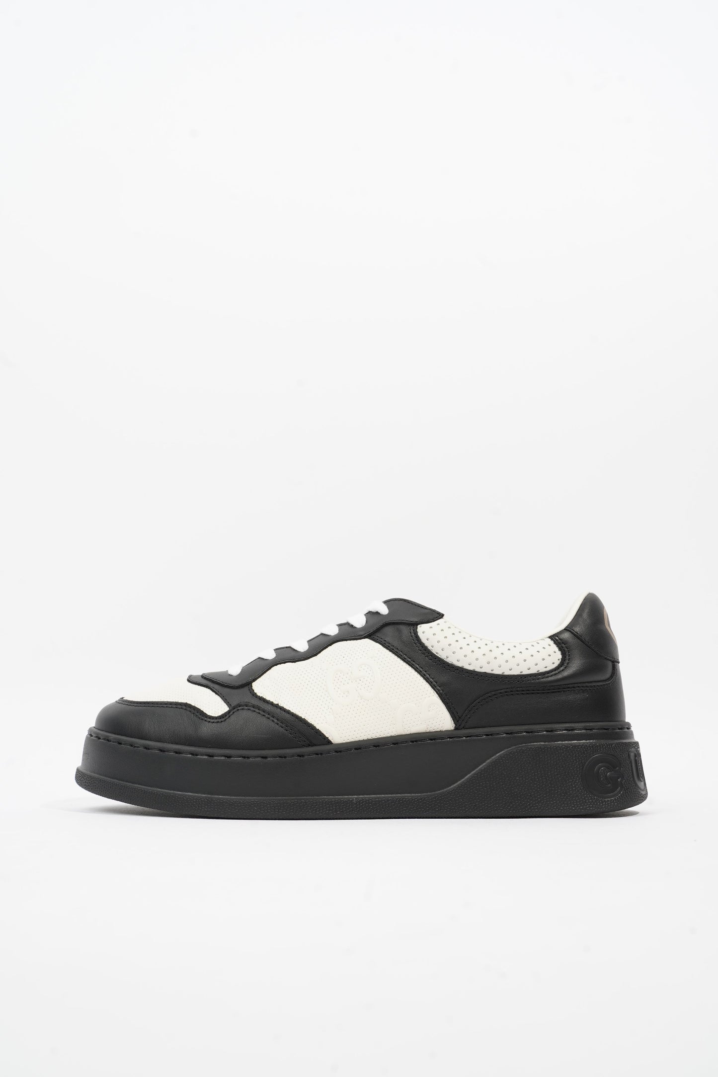 Gucci GG Sneaker White / Black Leather EU 44 UK 10