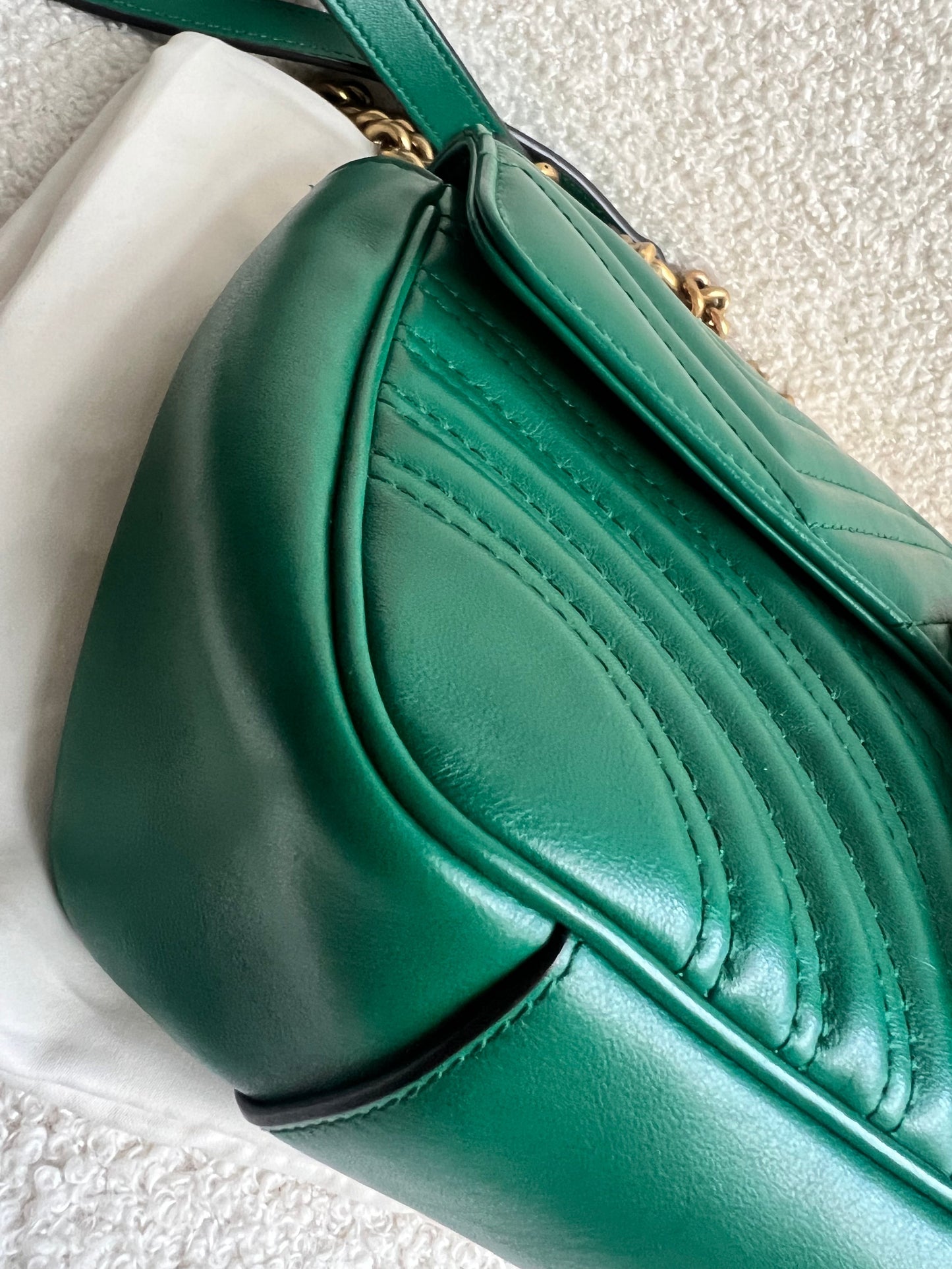 Gucci GG Green Marmont Small Shoulder Bag (RRP £2070)