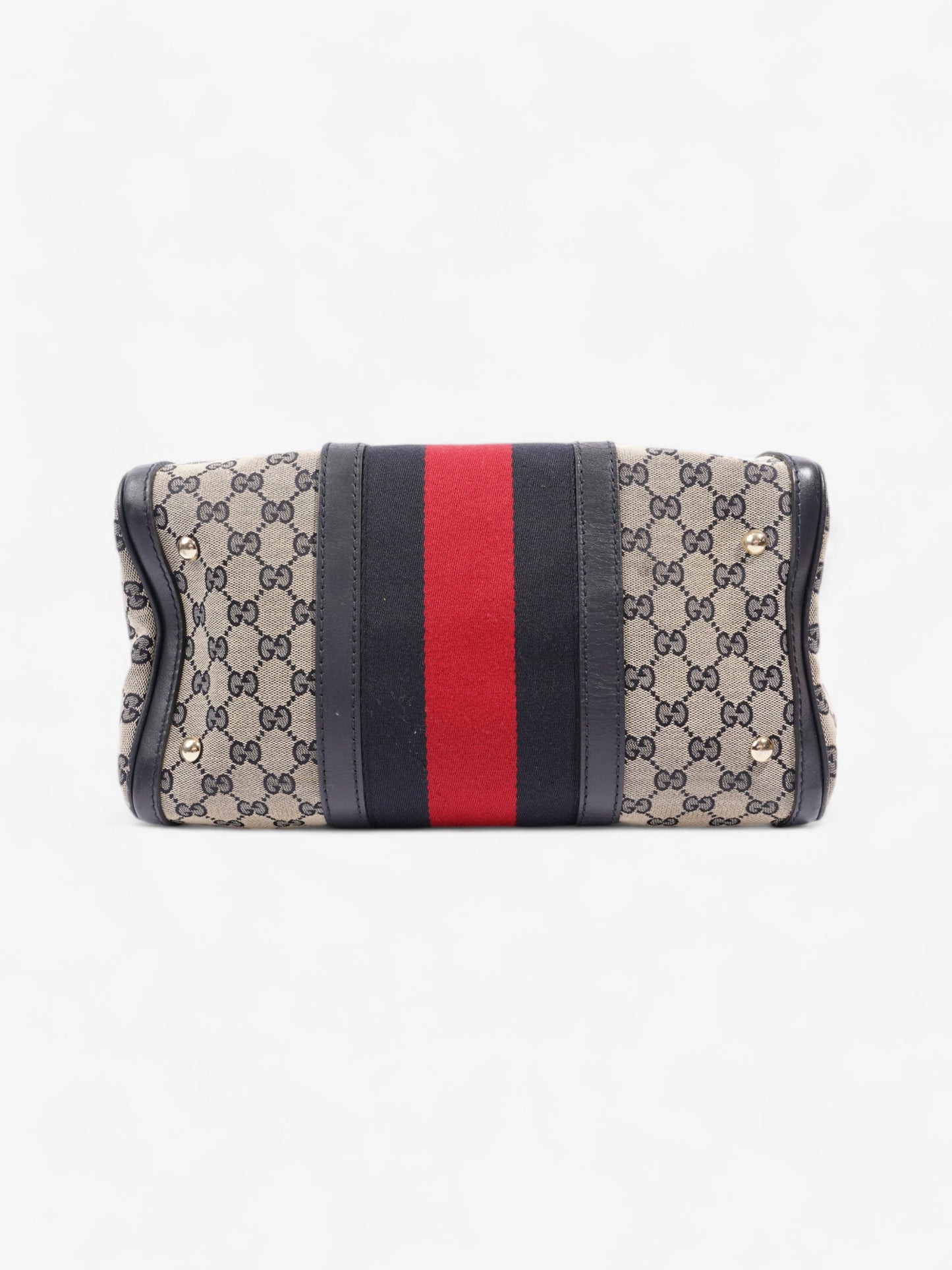 Gucci Boston Bag GG Supreme / Navy Blue / Red Canvas Medium