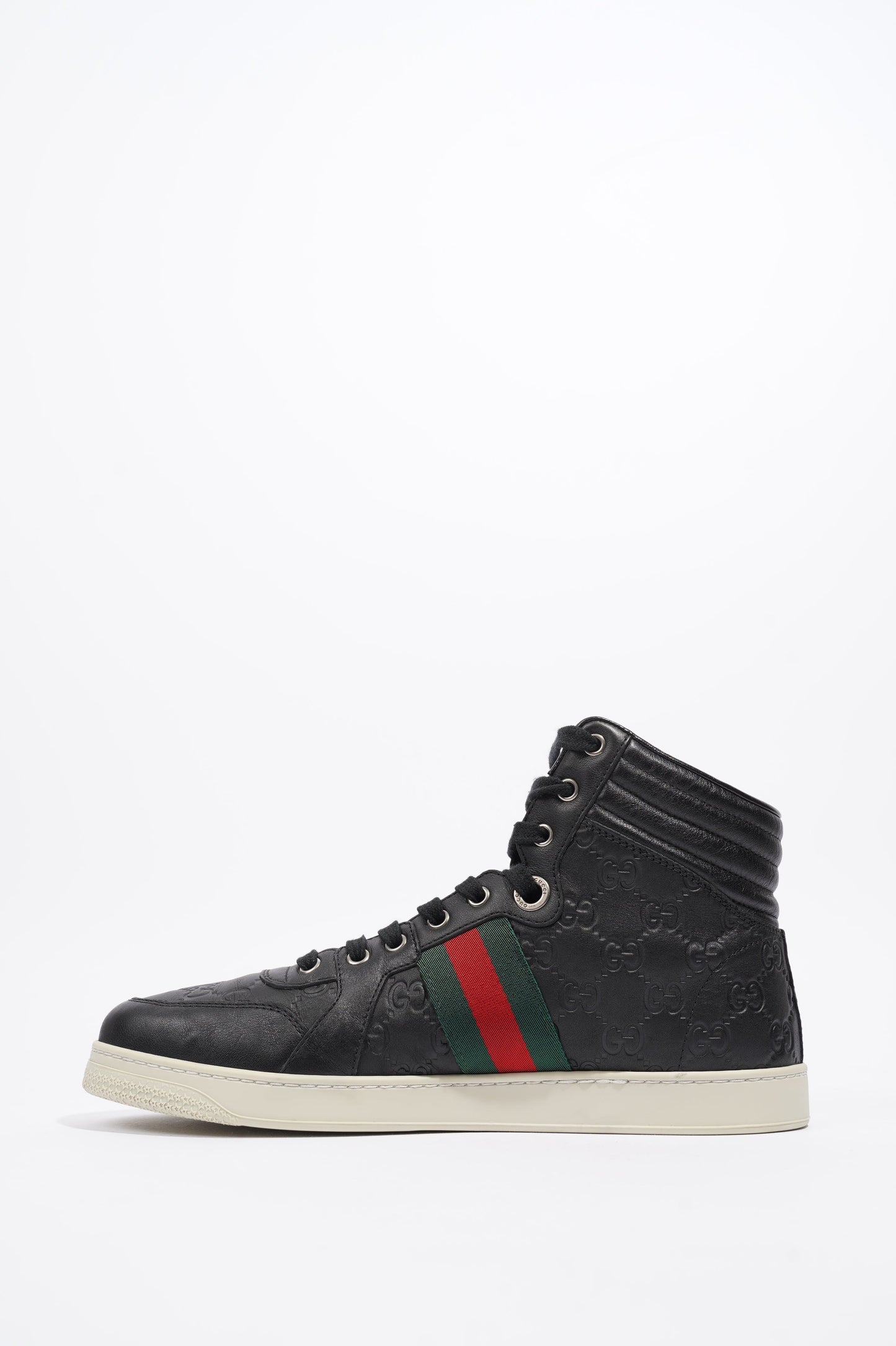 Gucci Guccissima High Top Black Leather EU 42 UK 8