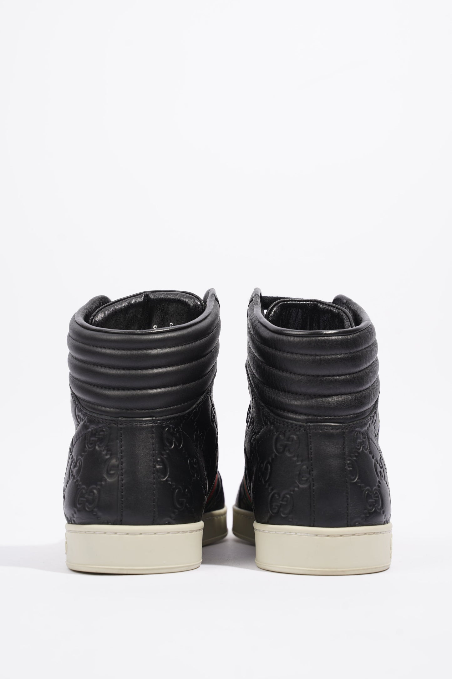 Gucci Guccissima High Top Black Leather EU 42 UK 8