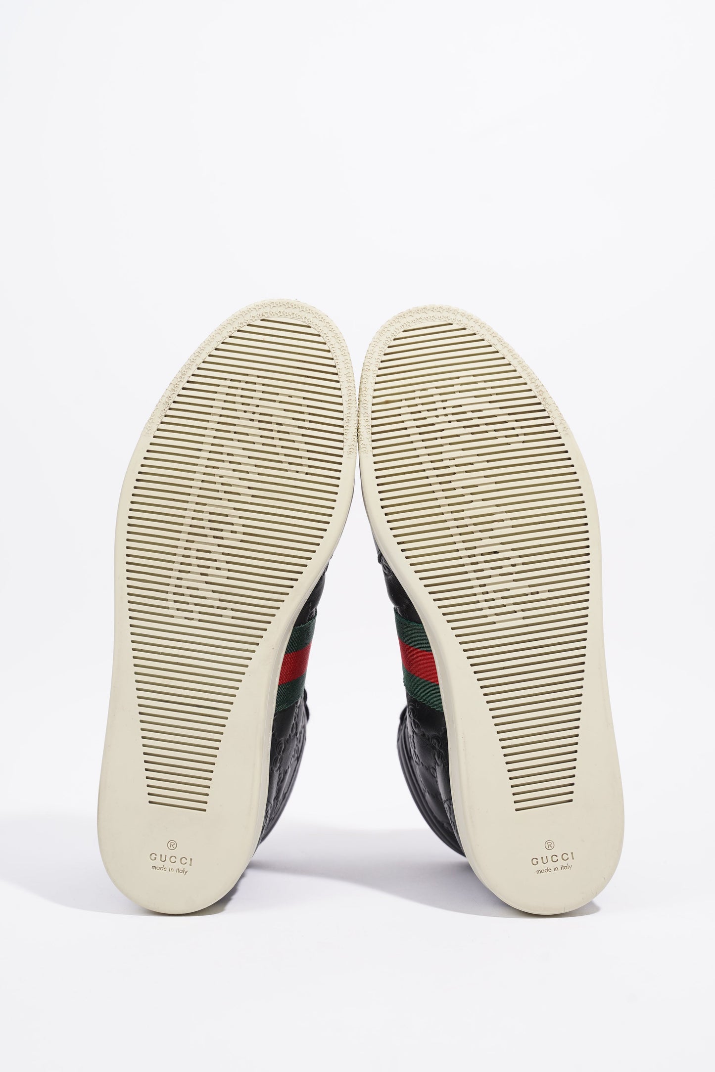 Gucci Guccissima High Top Black Leather EU 42 UK 8
