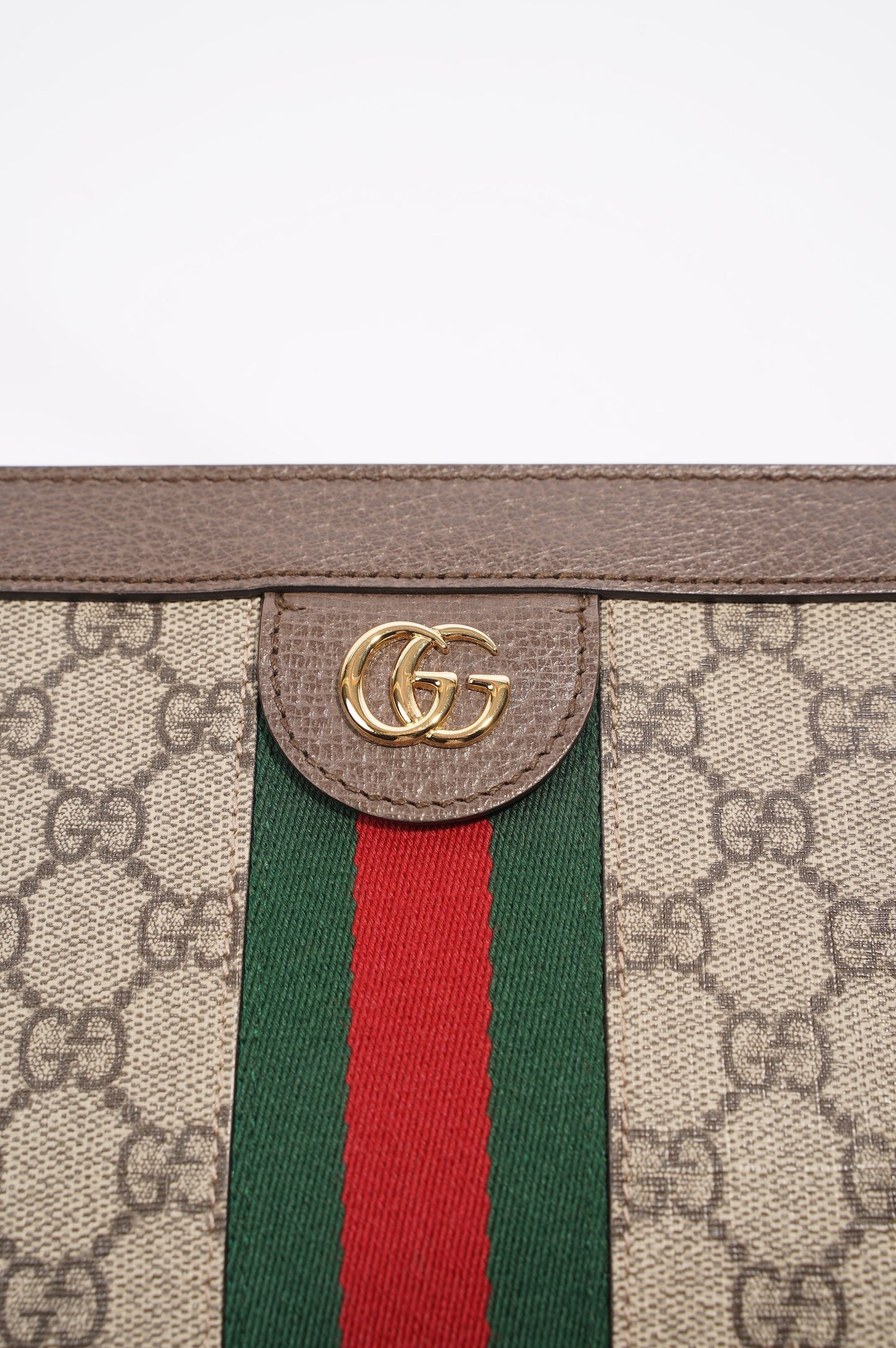 Gucci Ophidia GG Chain Shoulder Bag Supreme / Green / Red Coated Canvas Small