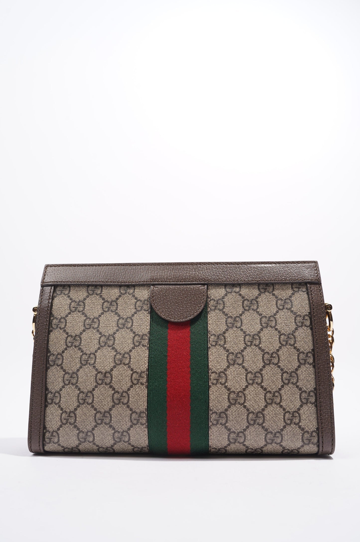 Gucci Ophidia GG Chain Shoulder Bag Supreme / Green / Red Coated Canvas Small
