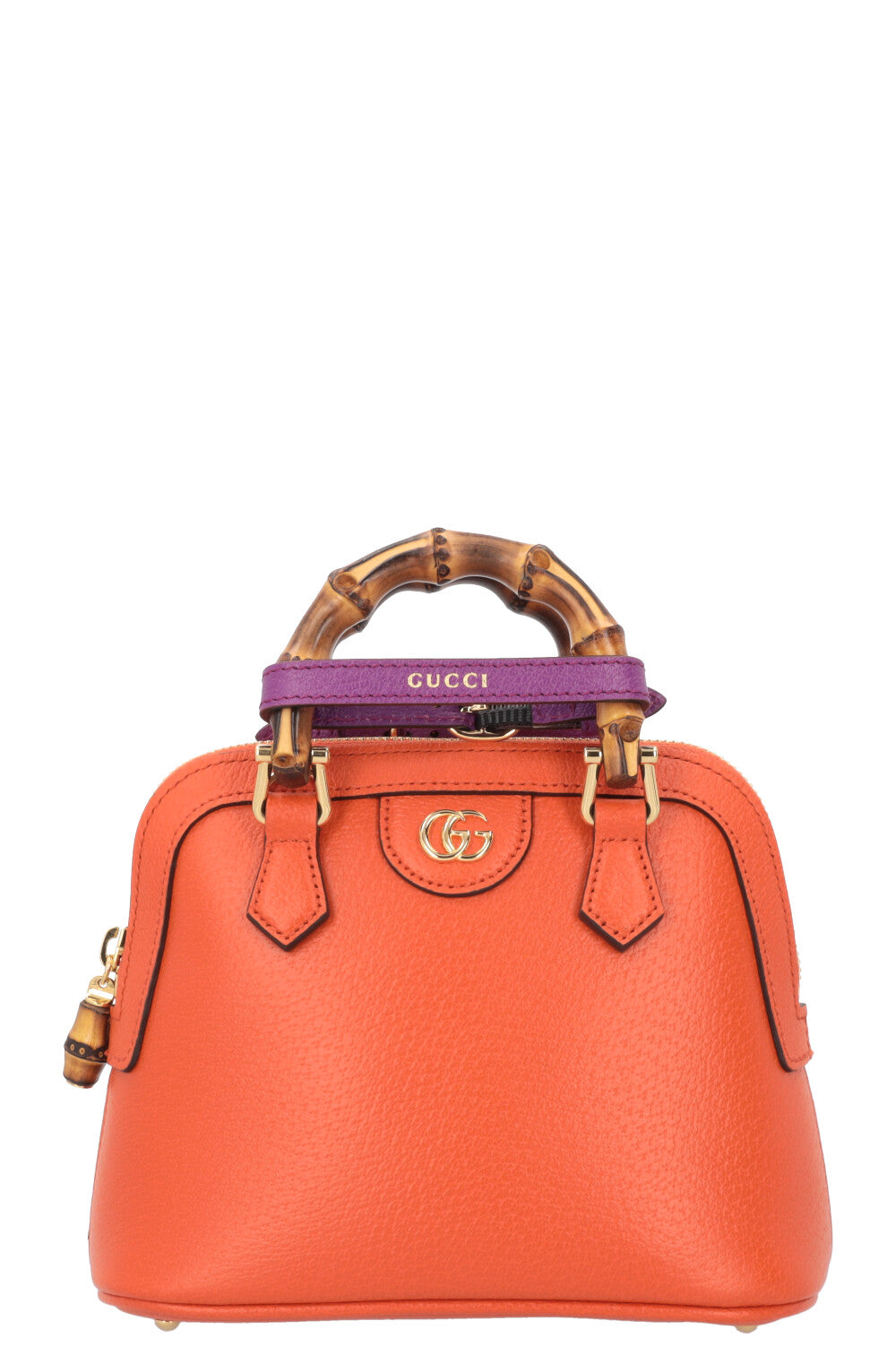 GUCCI Mini Diana Dome Tote Bag Leather Orange
