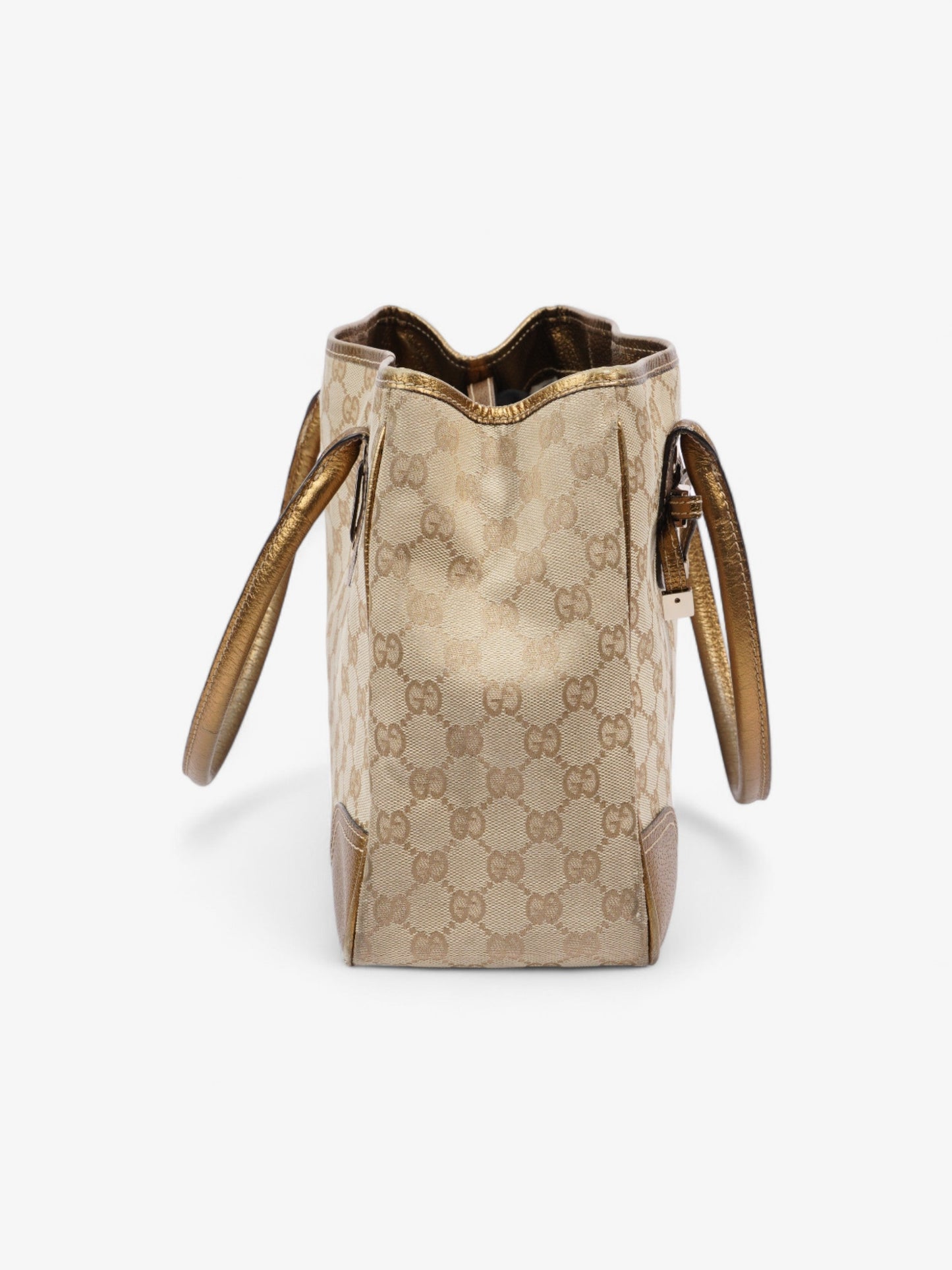 Gucci Princy Tote Beige And Ebony GG Supreme / Gold Canvas Medium