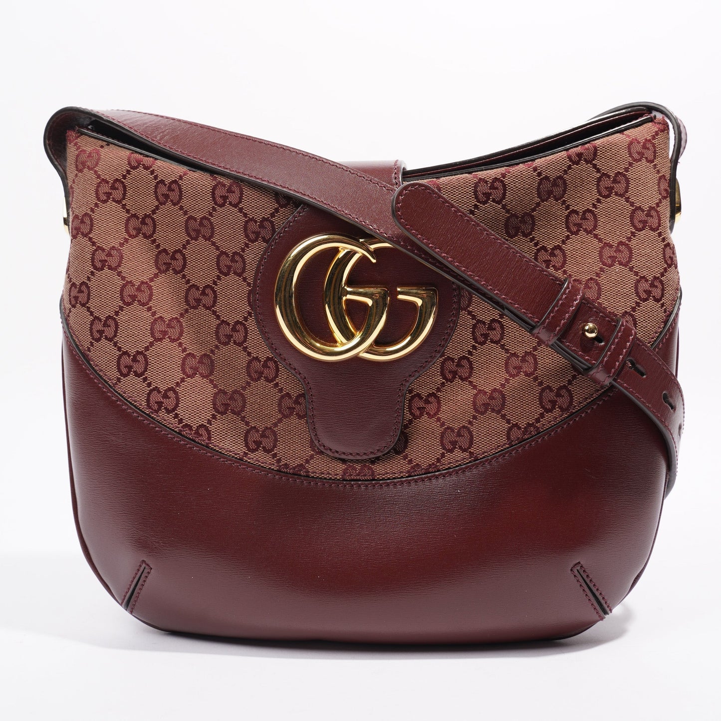 Gucci GG Shoulder Bag Burgundy Canvas