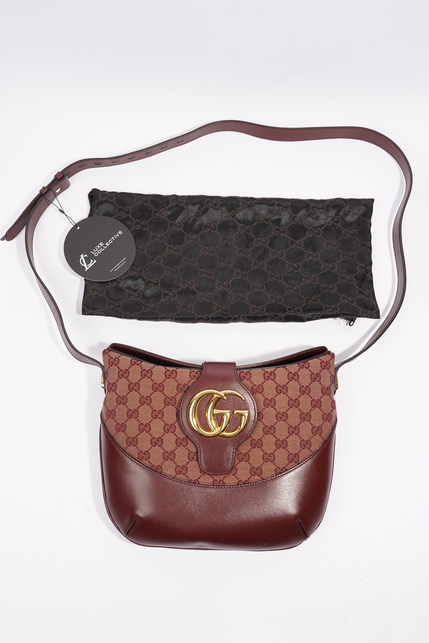 Gucci GG Shoulder Bag Burgundy Canvas