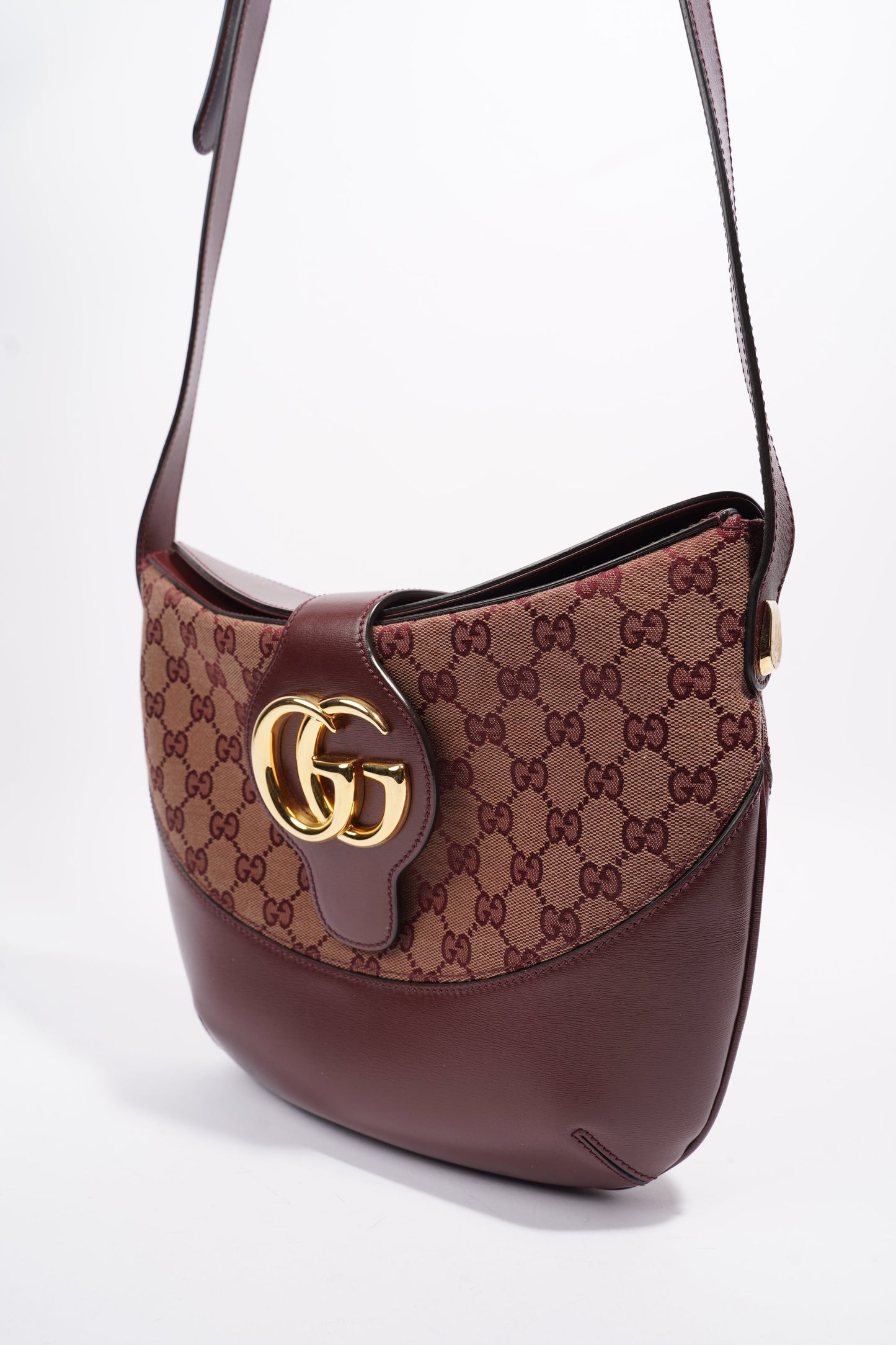 Gucci GG Shoulder Bag Burgundy Canvas