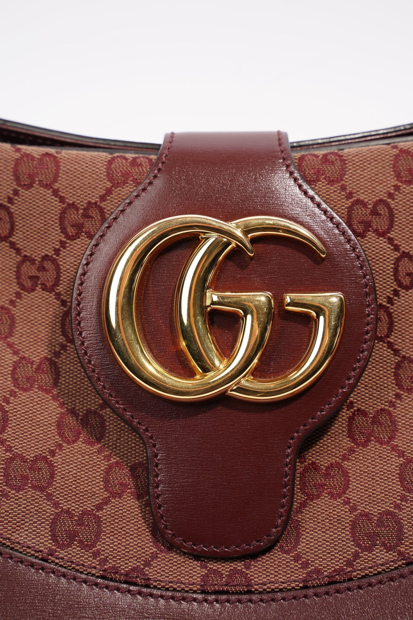 Gucci GG Shoulder Bag Burgundy Canvas