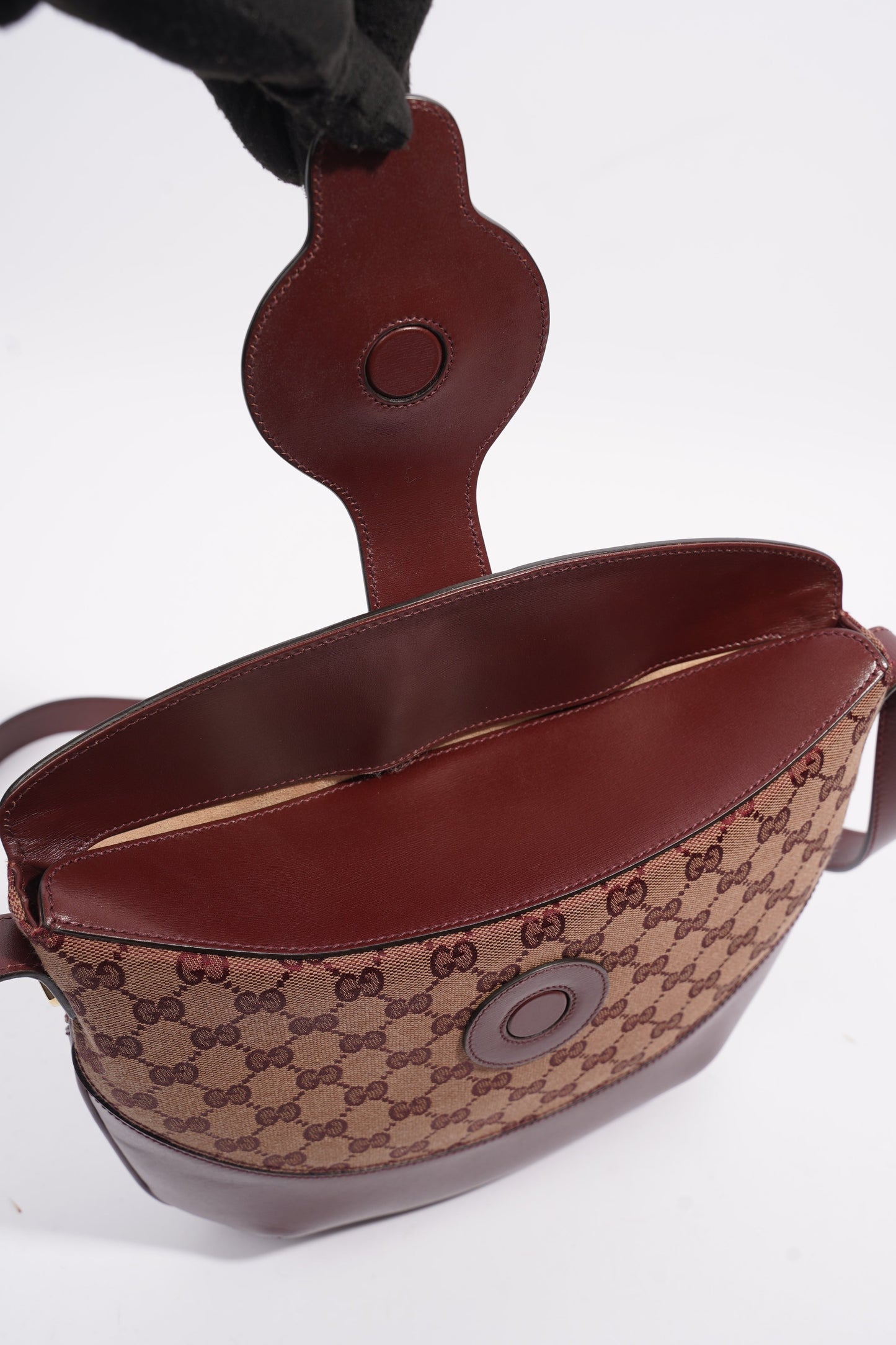 Gucci GG Shoulder Bag Burgundy Canvas
