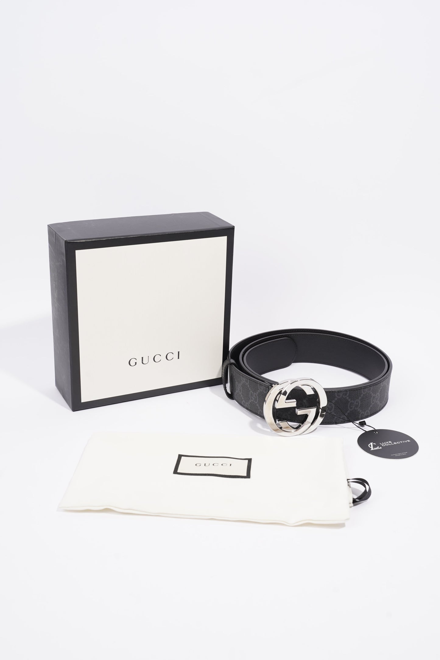 Gucci GG Belt Black GG Supreme Coated Canvas 115cm 46"