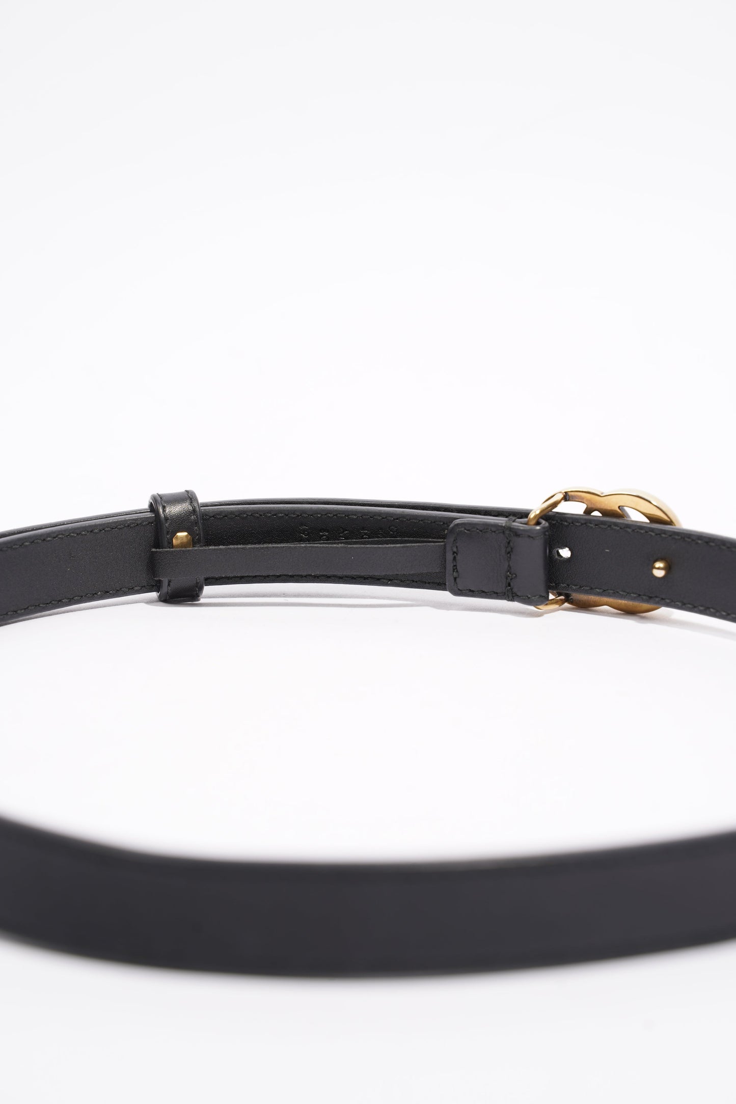 Gucci GG Marmont Thin Belt Black Leather 80cm 32"