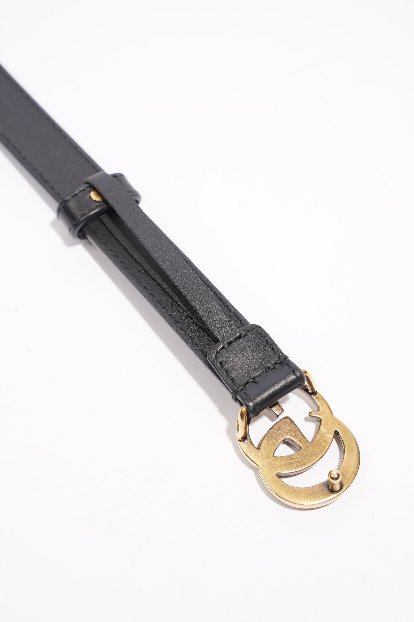 Gucci GG Marmont Thin Belt Black Leather 80cm 32"