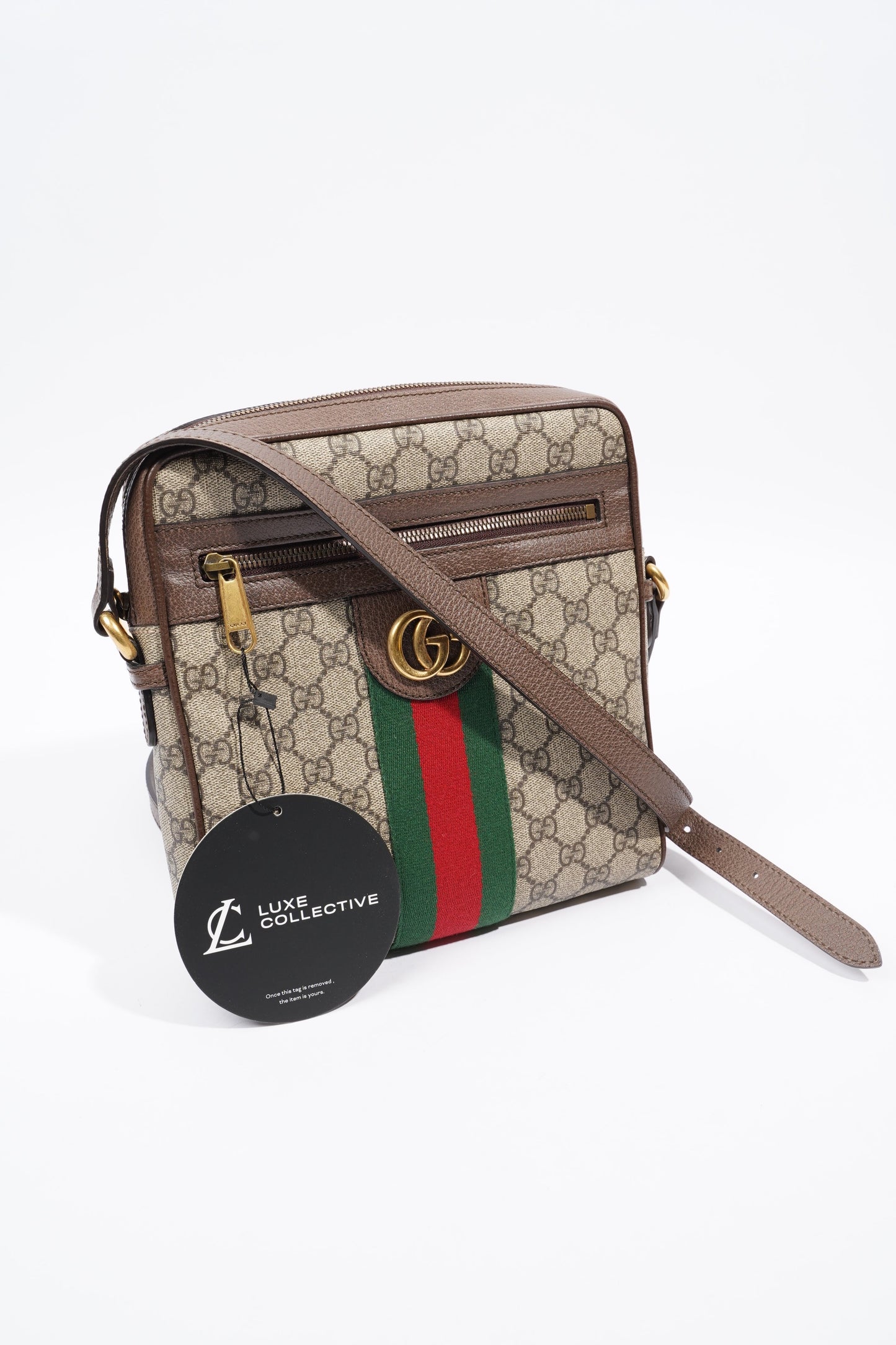 Gucci Ophidia GG Small Messenger Supreme / Green / Red Coated Canvas