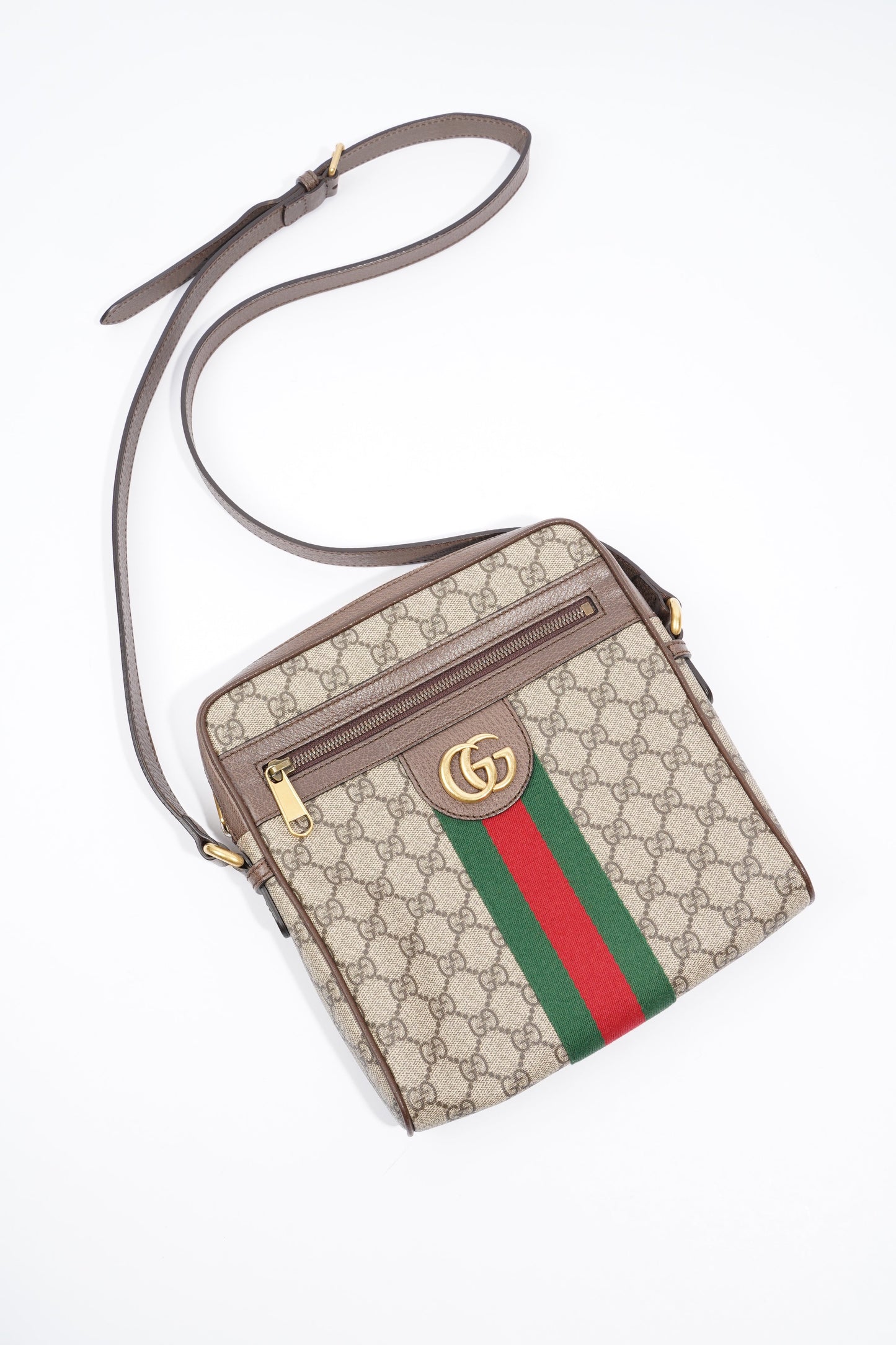 Gucci Ophidia GG Small Messenger Supreme / Green / Red Coated Canvas