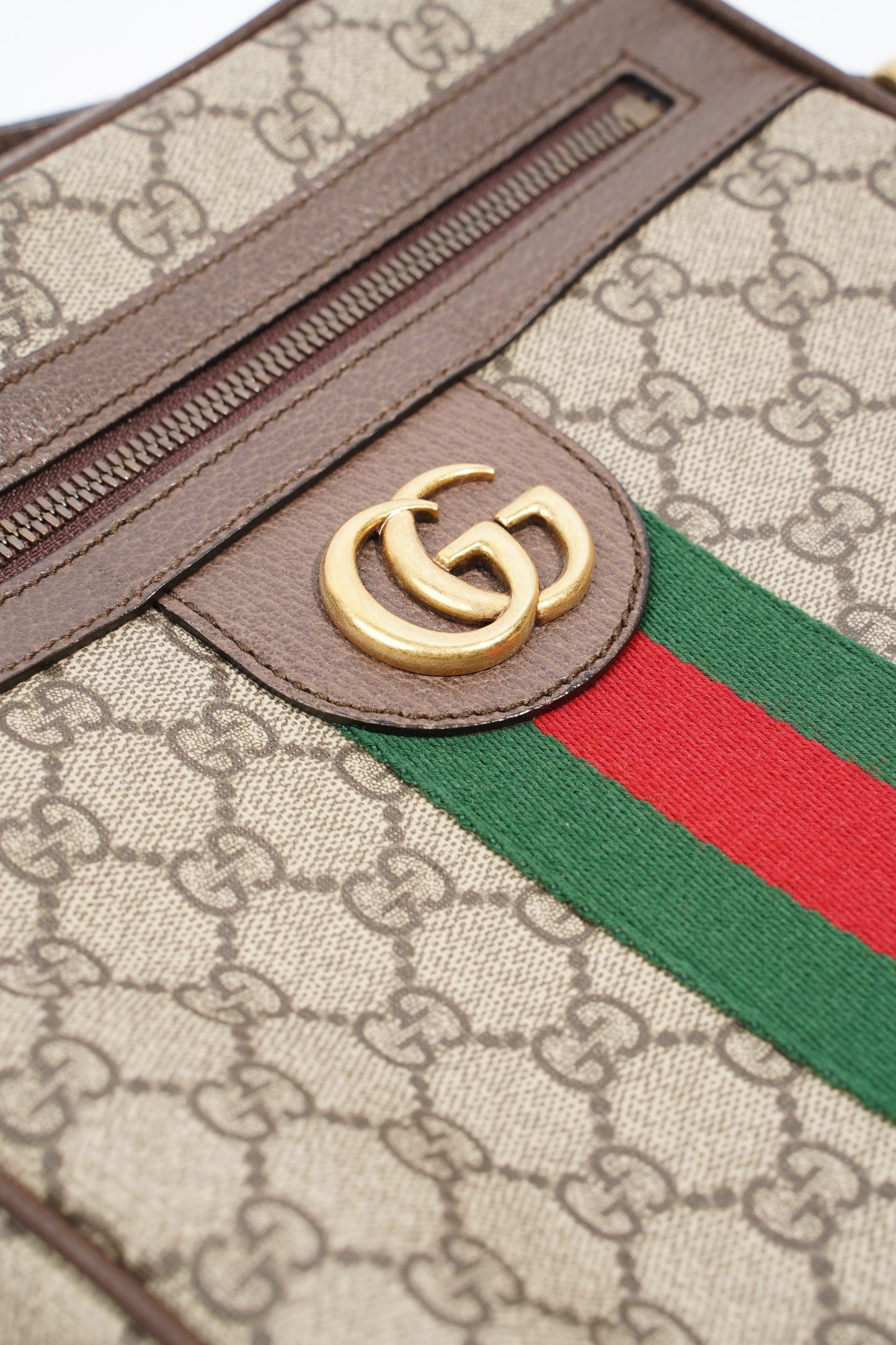 Gucci Ophidia GG Small Messenger Supreme / Green / Red Coated Canvas