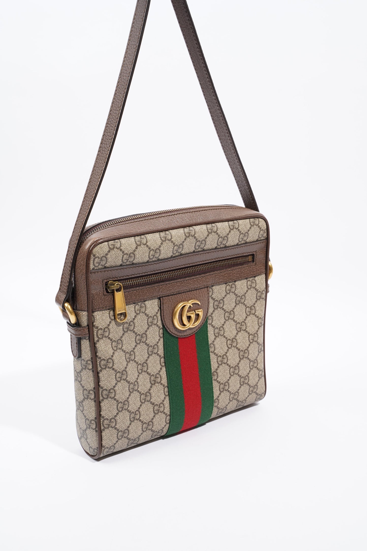 Gucci Ophidia GG Small Messenger Supreme / Green / Red Coated Canvas